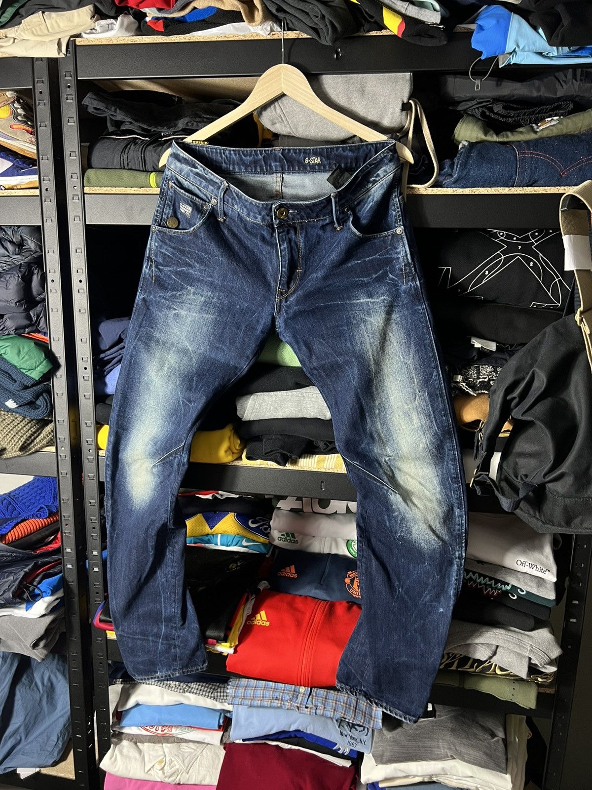 G-Star G-Star Raw ARC 3D Slim Fit Jeans Distressed Blue Denim Size US 32 / EU 48 - 1 Thumbnail