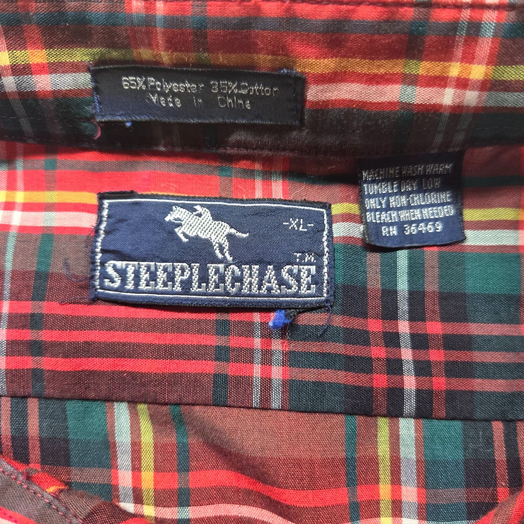 Vintage VINTAGE Steeplechase Shirt Red Plaid Button-Up Long Sleeve XL Mens Adult XL Size US XL / EU 56 / 4 - 2 Thumbnail