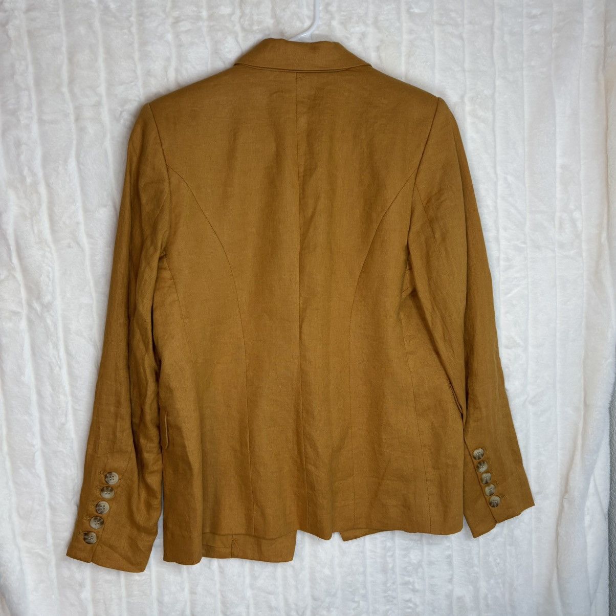 Magaschoni Magaschoni Blazer Linen Gold Double Breasted Lined Jacket S Size S / US 4 / IT 40 - 8 Thumbnail