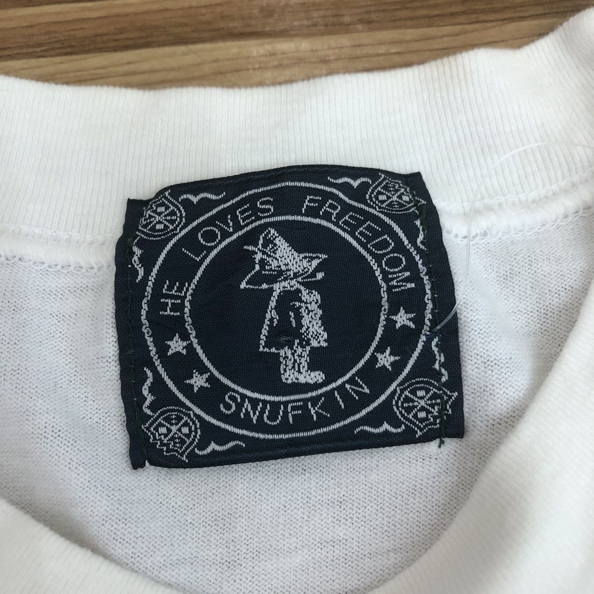 Vintage Vintage 1990 SNUFKIN MOOMIN NYORO Bouncing Tee Shirt Top Size US L / EU 52-54 / 3 - 6 Thumbnail