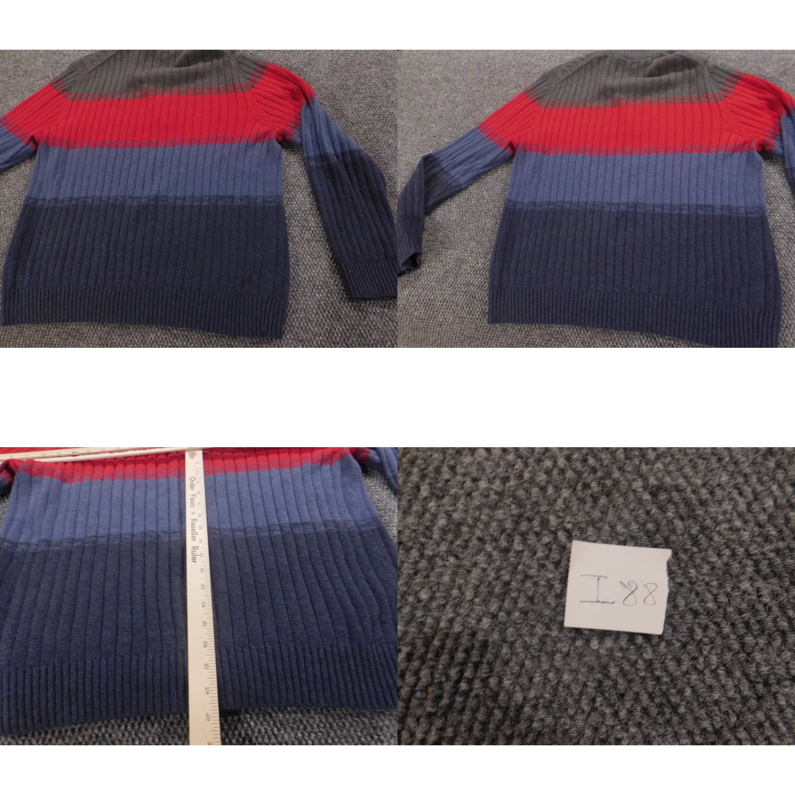 Izod IZOD Sweater Pullover Long Sleeve V-Neck Pullover Regular Size L Blue Knit Cotton Zipper Casual Mens Classic - 1/4 Zip (no N/A) Size US L / EU 52-54 / 3 - 8 Thumbnail