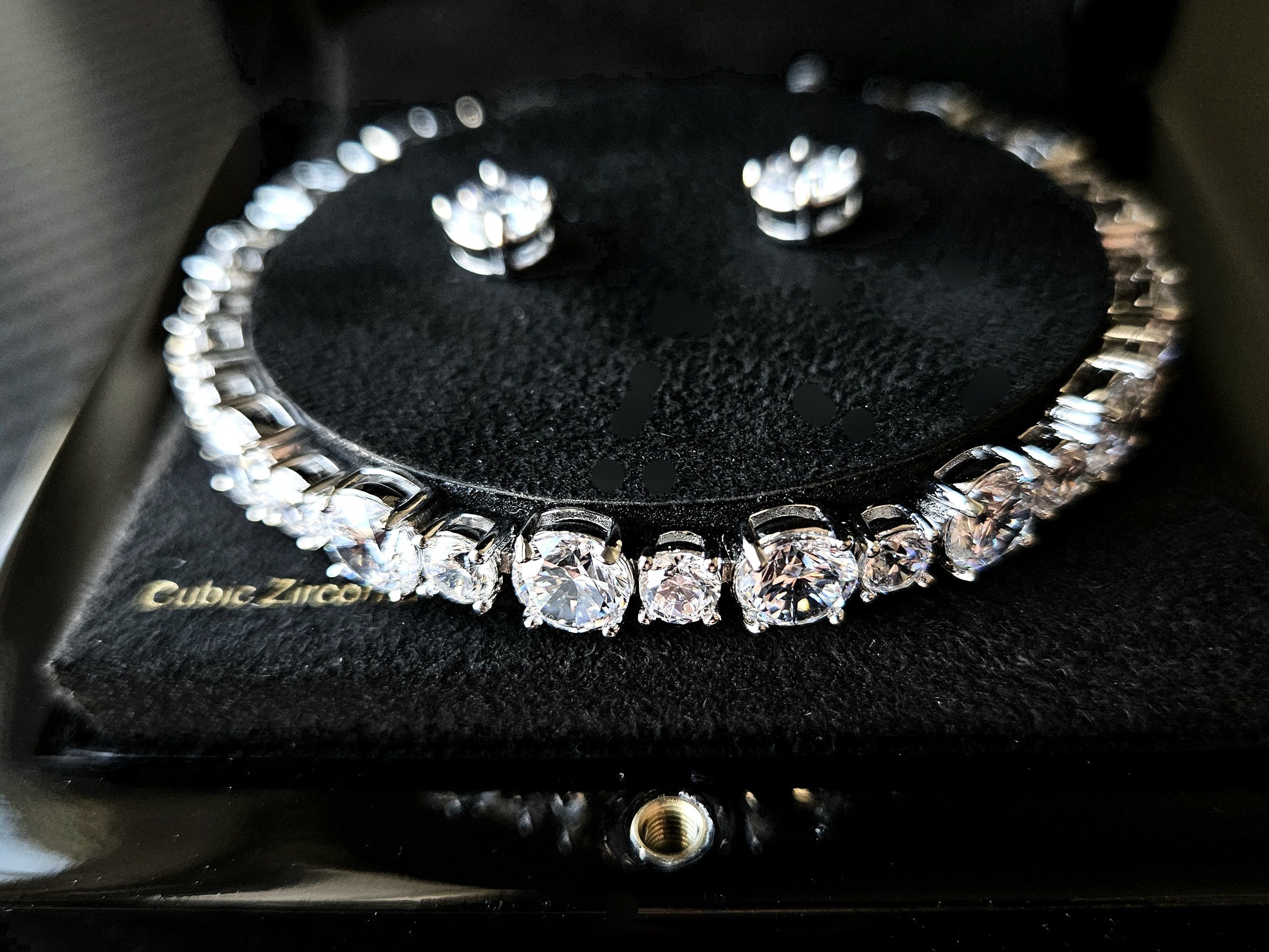 Givenchy 💎Crystal Cubic Silver Tennis Bracelet Size ONE SIZE - 2 Thumbnail