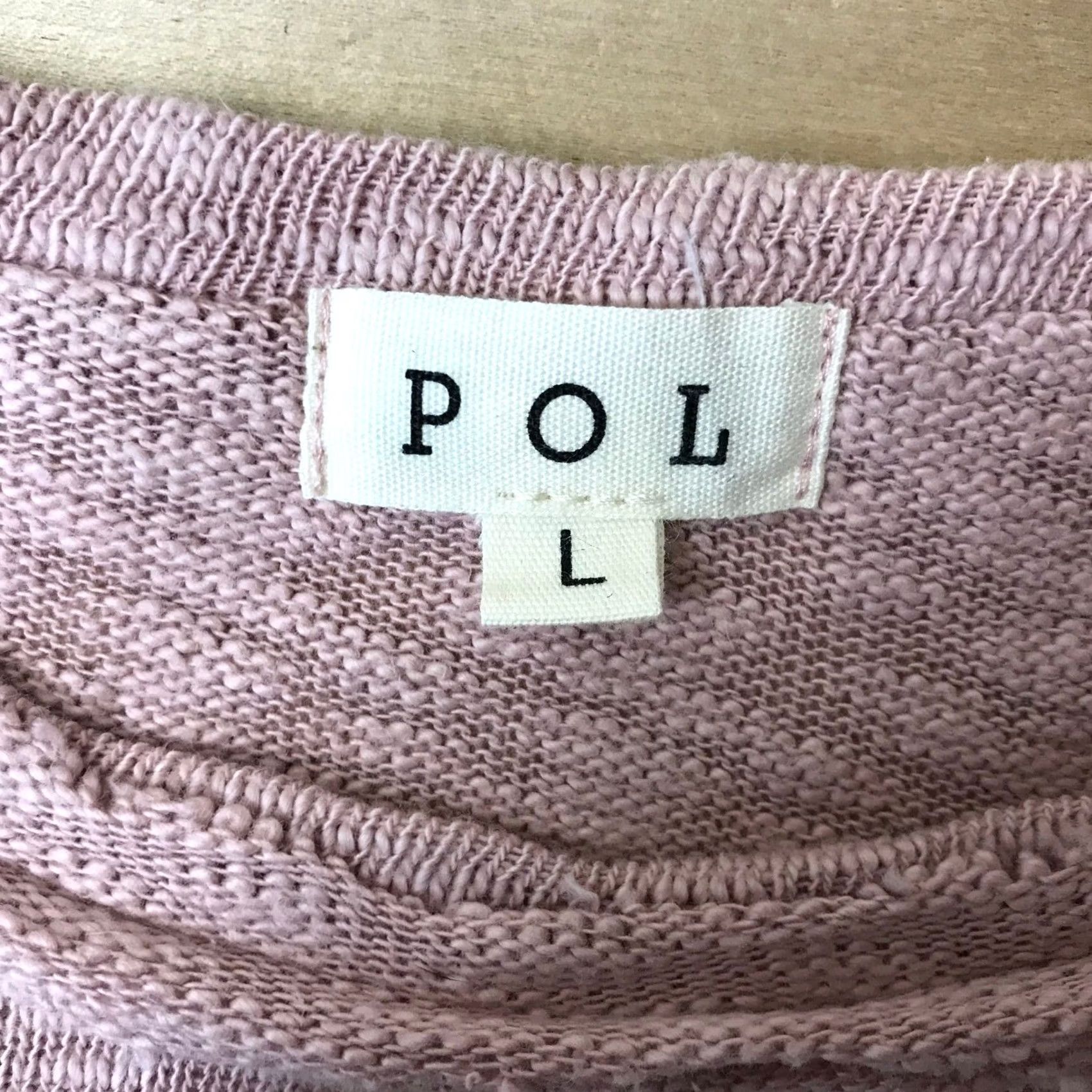 Vintage POL Womens Oversized Marled Knit Sweater Dusty Rose Pink Raw Edge SMT2254E L Size L / US 10 / IT 46 - 7 Thumbnail