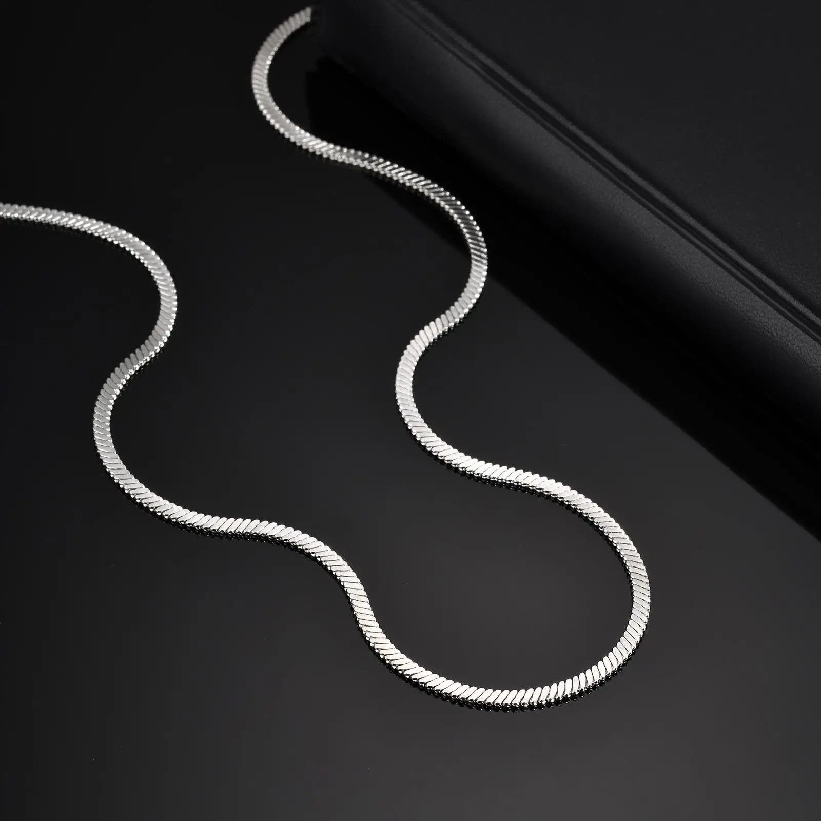 Vintage 3MM Flat Snake Chain Necklace Size ONE SIZE - 4 Thumbnail