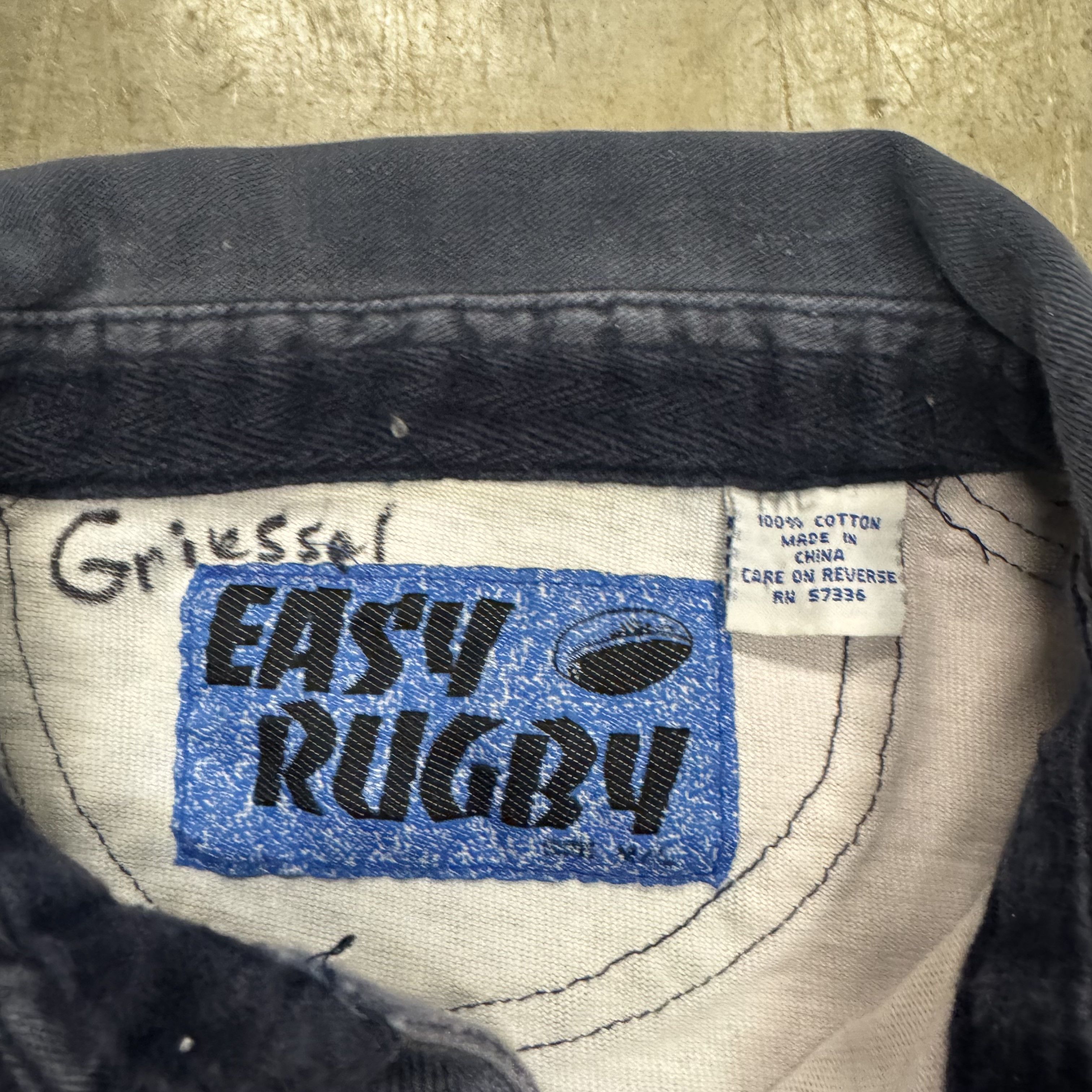 Vintage VTG 90s Easy Rugby Washed Canvas Padded Striped Polo Shirt Size US M / EU 48-50 / 2 - 4 Thumbnail