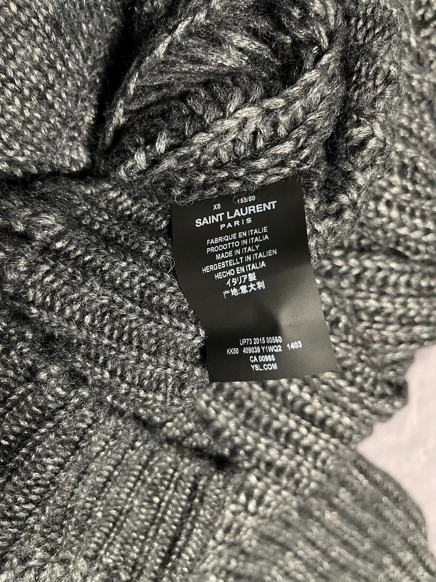 Saint Laurent Paris saint laurent gray distressed cardigan. Size US XS / EU 42 / 0 - 4 Thumbnail