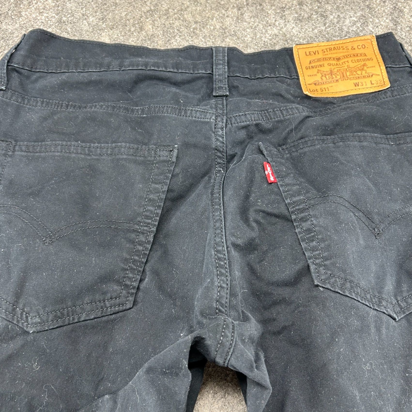 Levi's Levi's 511 Jeans Mens 31x32 Black Skinny Slim Fit Dark Wash Stretch Cotton Denim Zip Pockets Logo Zipper Regular Inseam 32 Size US 31 - 7 Thumbnail