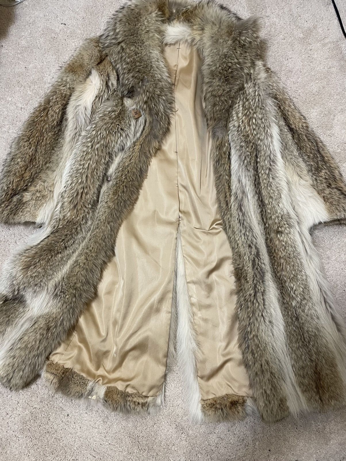 Vintage Fox fur full length coat Large Size L / US 10 / IT 46 - 11 Thumbnail