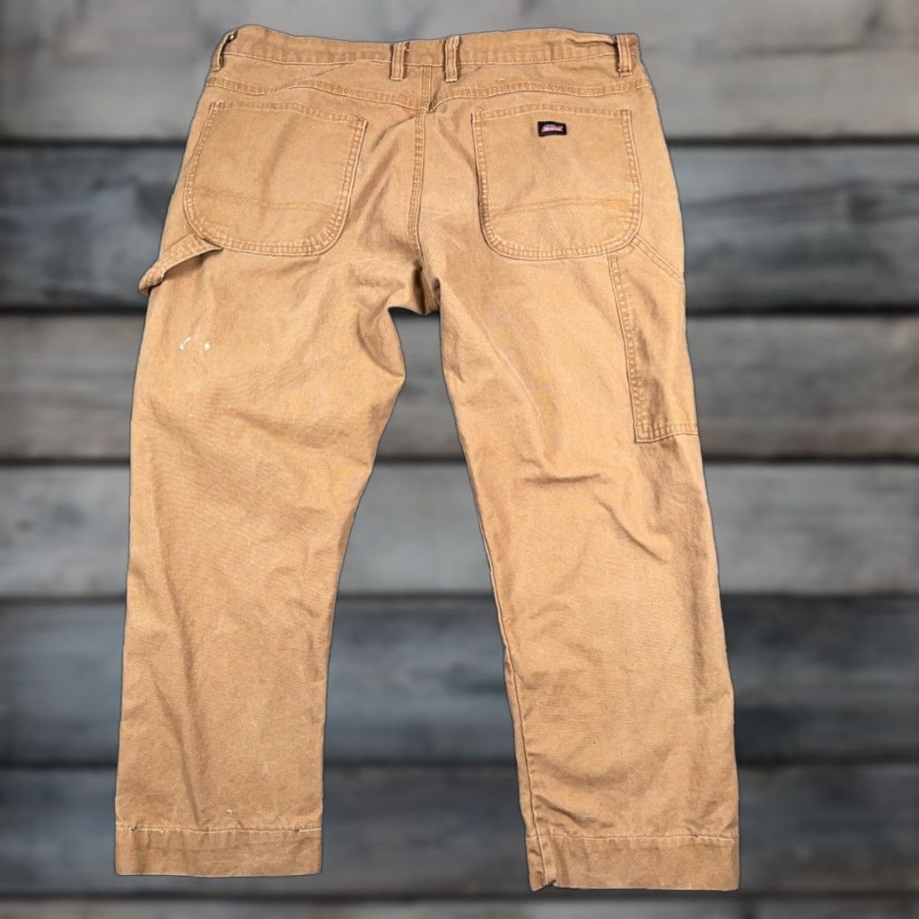 Dickies Dickies Distressed Canvas Carpenter Pants Men's 38 x 25 Brown Workwear Paint Size US 38 / EU 54 - 1 Thumbnail