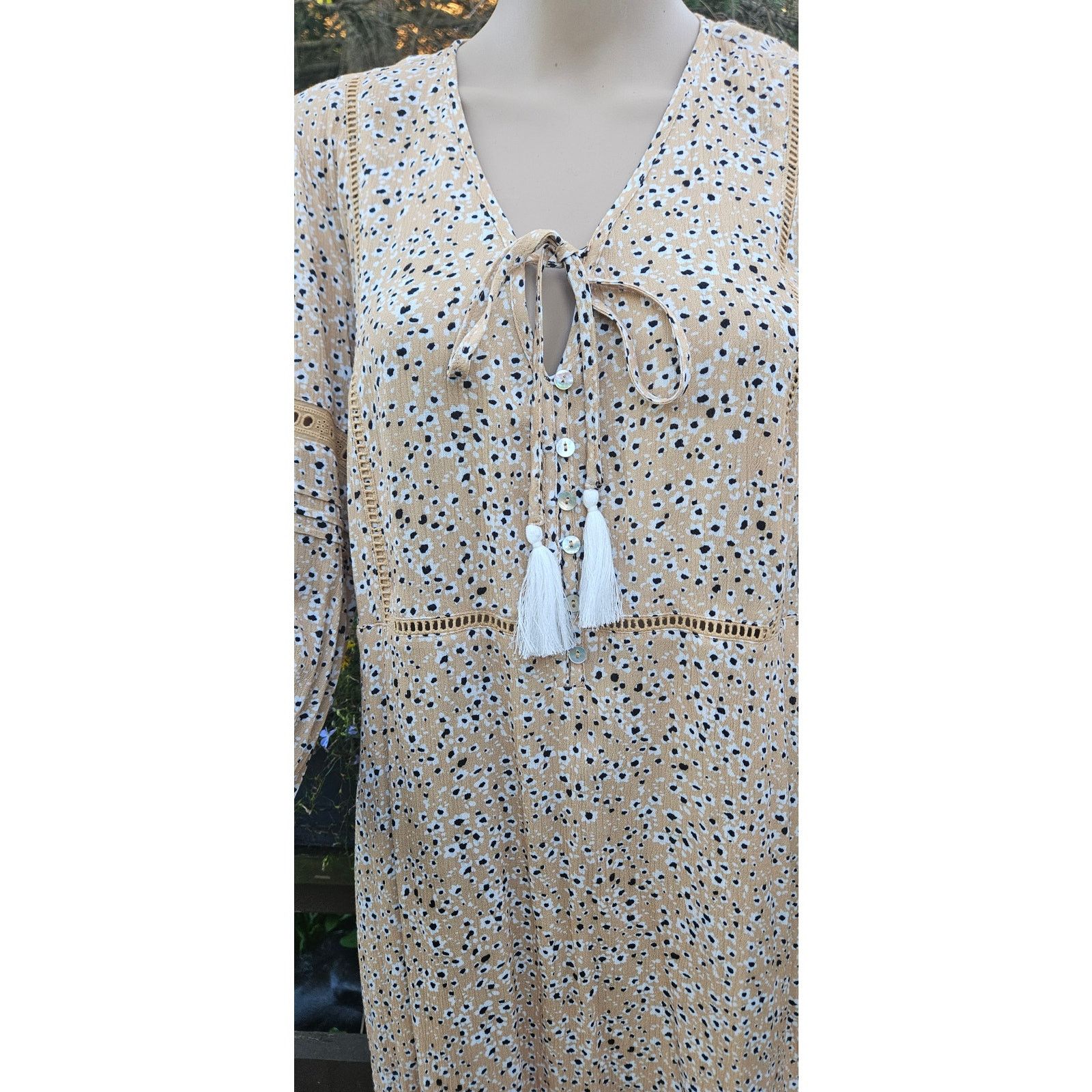 Tribal Streetwear Tribal 100% Rayon, 3/4 Sleeve Dress, Boho Dress. Maternity Size M / US 6-8 / IT 42-44 - 3 Thumbnail