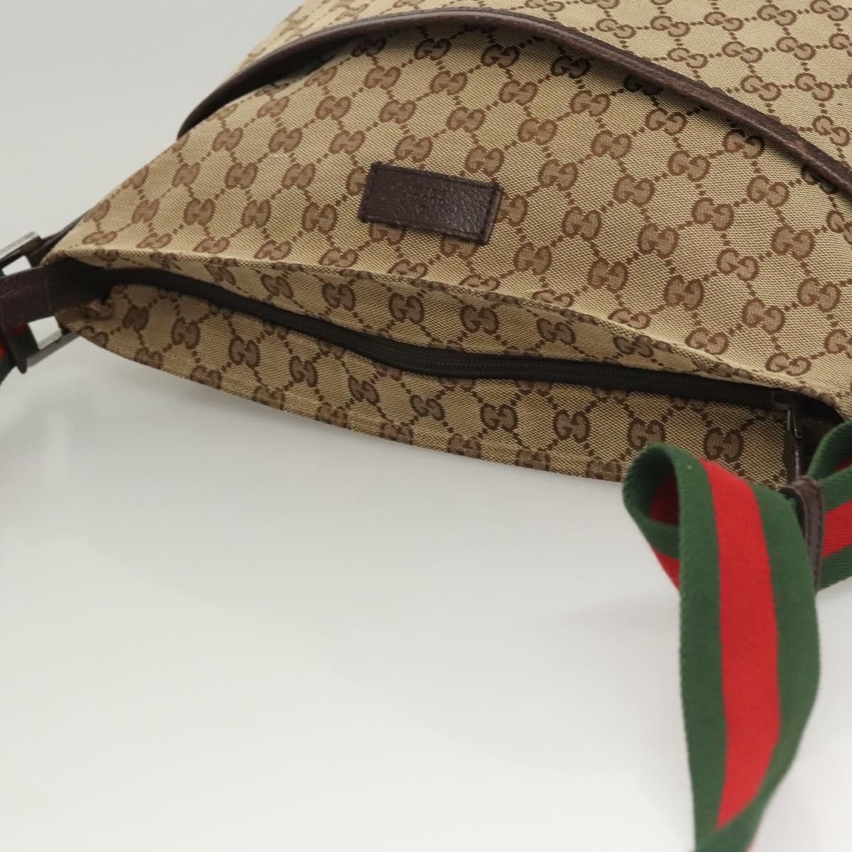 Gucci GUCCI GG Canvas Web Sherry Line Shoulder Bag Beige Green Red Size ONE SIZE - 6 Thumbnail