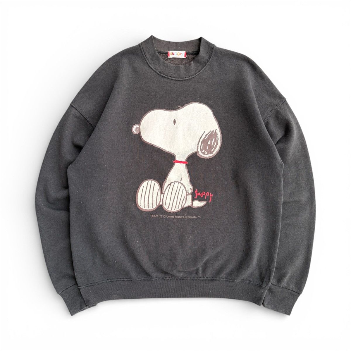 Vintage Vintage Sunfaded Peanuts SNOOPY Biglogo Mayo Spruce Sweats Size US L / EU 52-54 / 3 - 1 Thumbnail