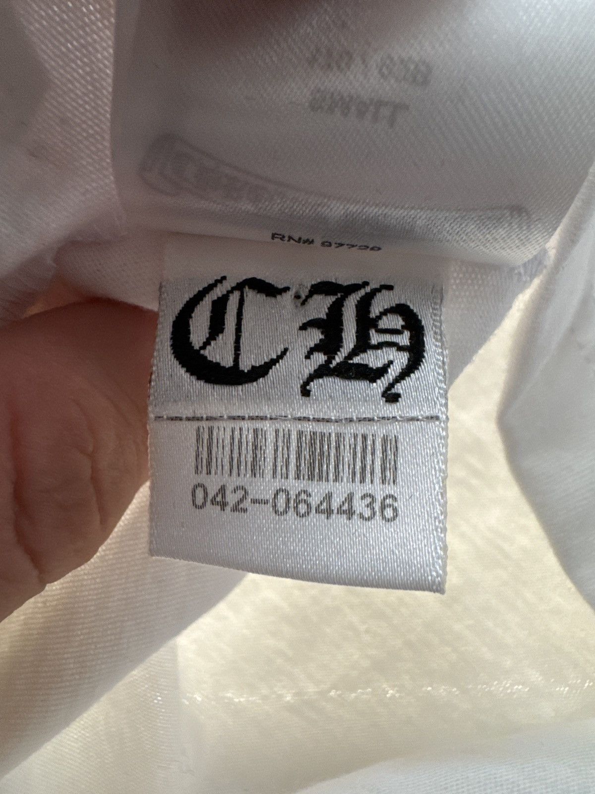 Chrome Hearts Neck Logo T-Shirt 'White' Size US S / EU 44-46 / 1 - 8 Thumbnail