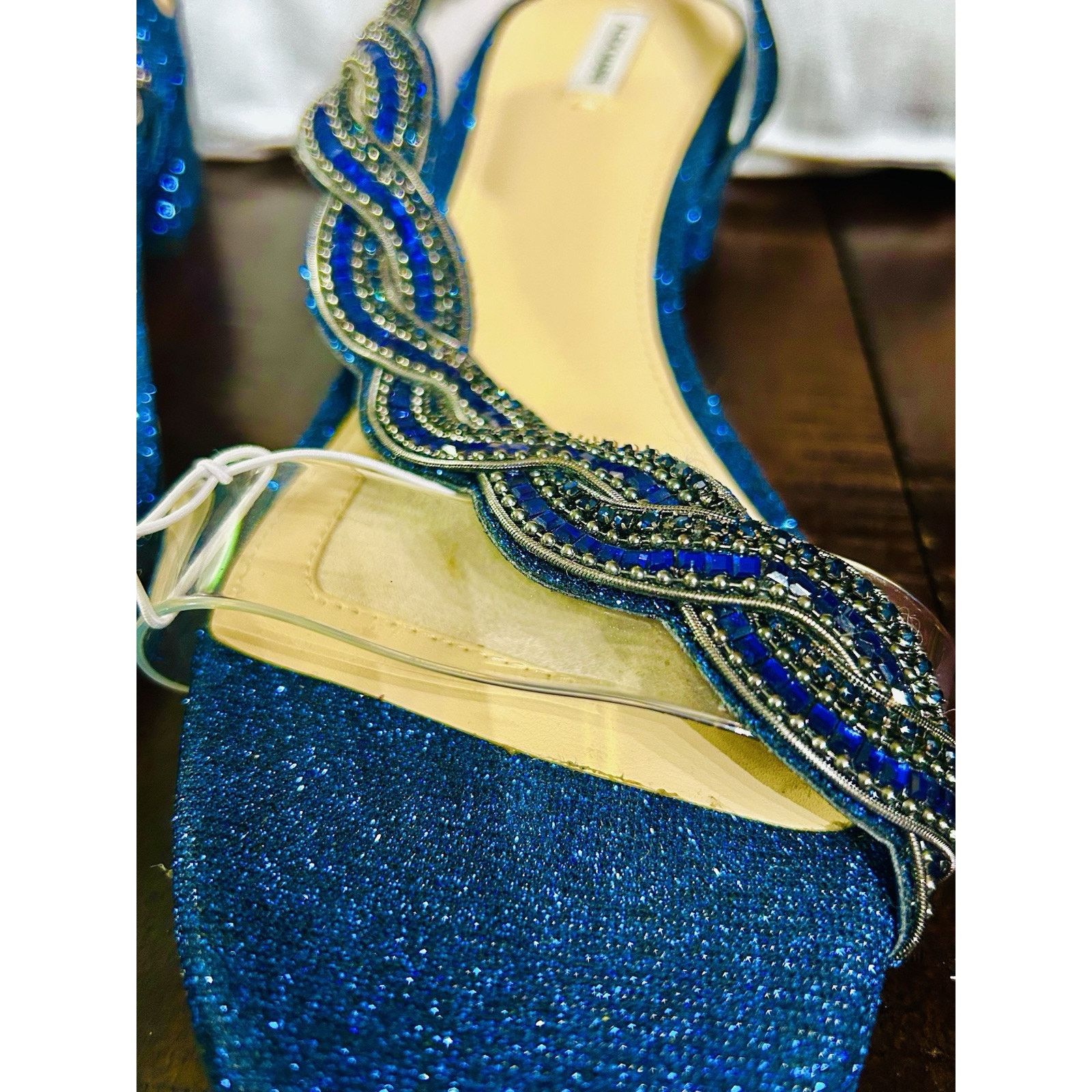 Other Alex Marie Clavia Clear Blue Rhinestone Heel Sandals 10m Size US 10 / IT 40 - 2 Thumbnail
