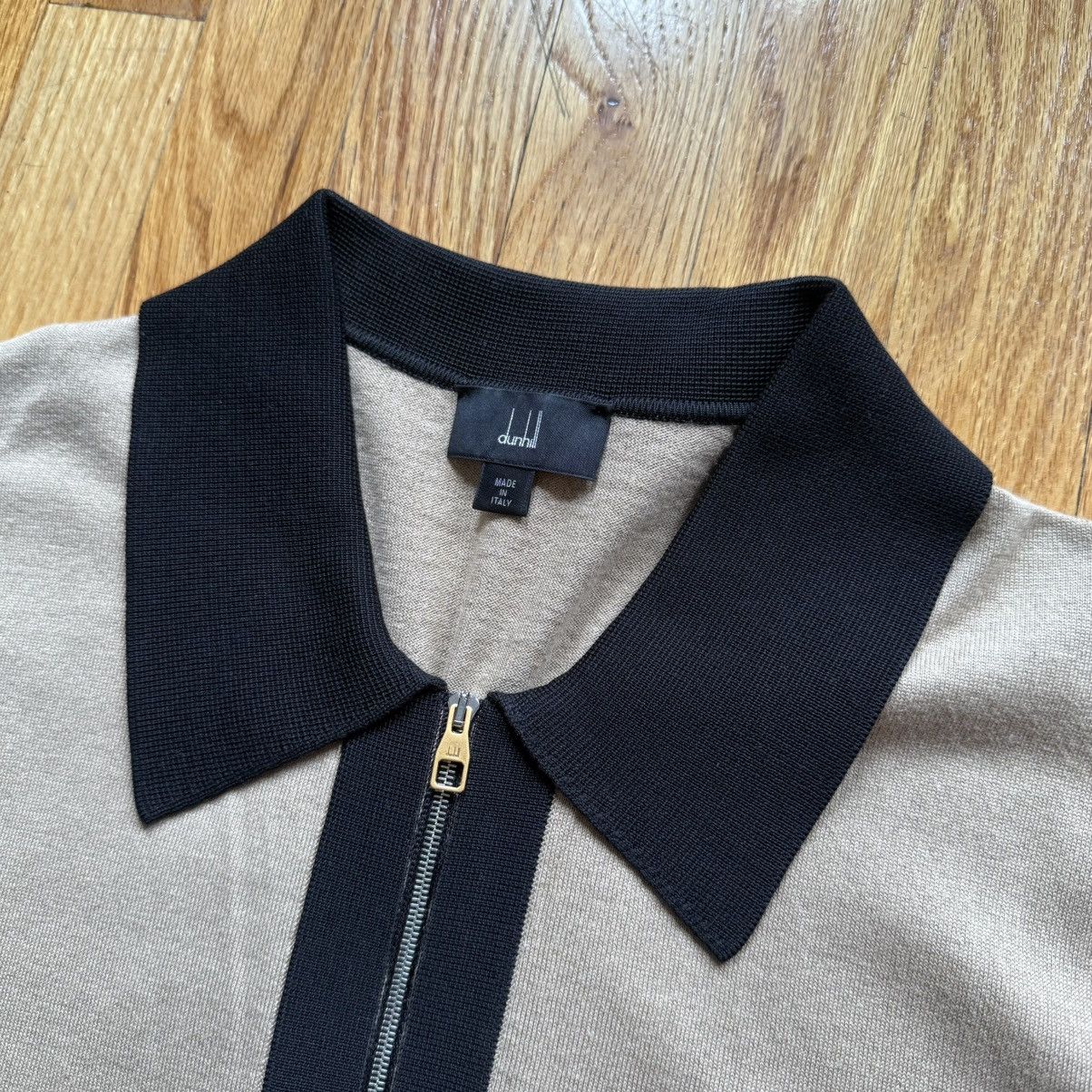 Alfred Dunhill Dunhill Sweater Polo Zip Up Beige/Black Size XL Size US XL / EU 56 / 4 - 3 Thumbnail