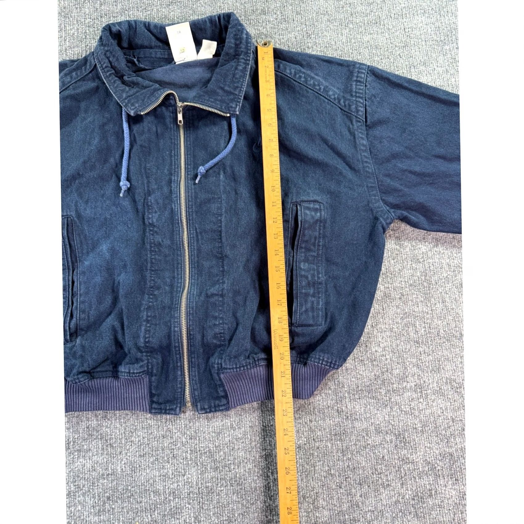 Nike VINTAGE Nike Challenge Court Bomber Jacket Mens XL Blue Denim Full Zip Swoosh Size US XL / EU 56 / 4 - 7 Thumbnail
