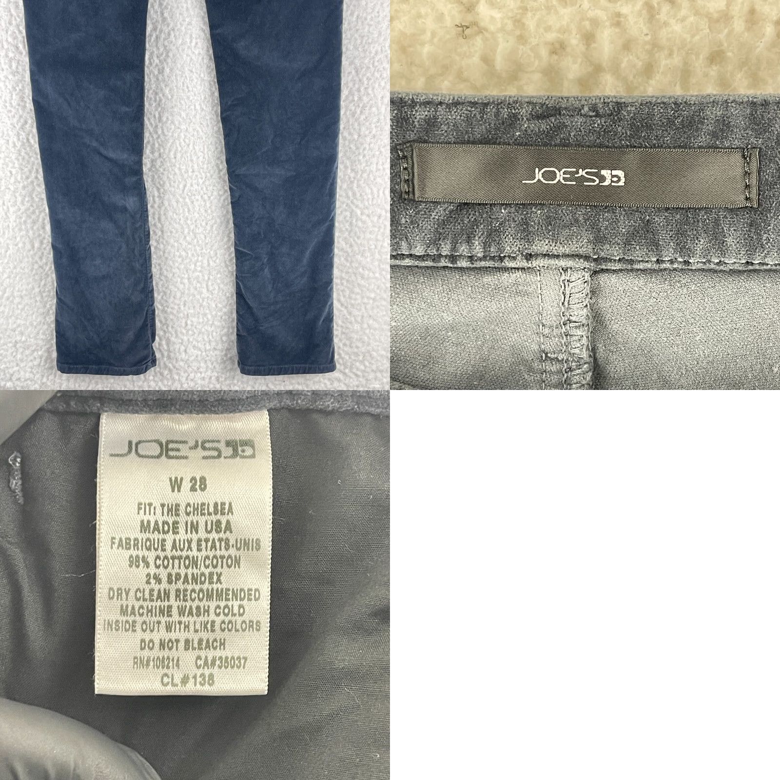 Vintage VINTAGE Joe's Jeans Chelsea Velvet Skinny Pants Womens Low-Rise Casual Made in USA Size 28 Gray 31" Waist 31" Inseam JSNA Size 28" / US 6 / IT 42 - 9 Thumbnail