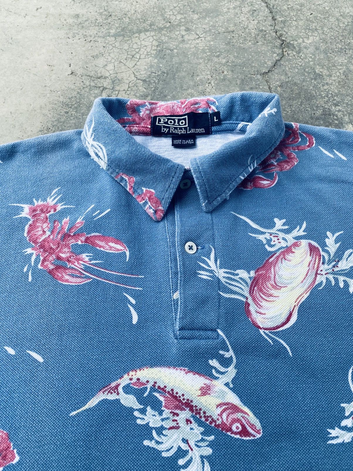 Polo Ralph Lauren Vintage 90s Polo Ralph Lauren Tropical Polo Tees Size US L / EU 52-54 / 3 - 3 Thumbnail