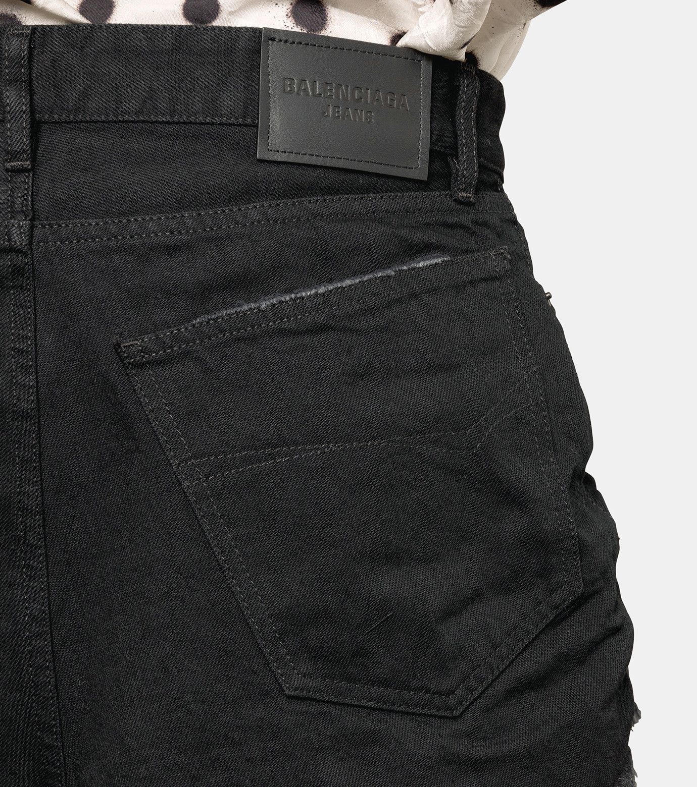 Balenciaga o1la1rc1a1024 Cut Off Organic Denim Skirt in Black Size 27" / US 4 / IT 40 - 5 Thumbnail
