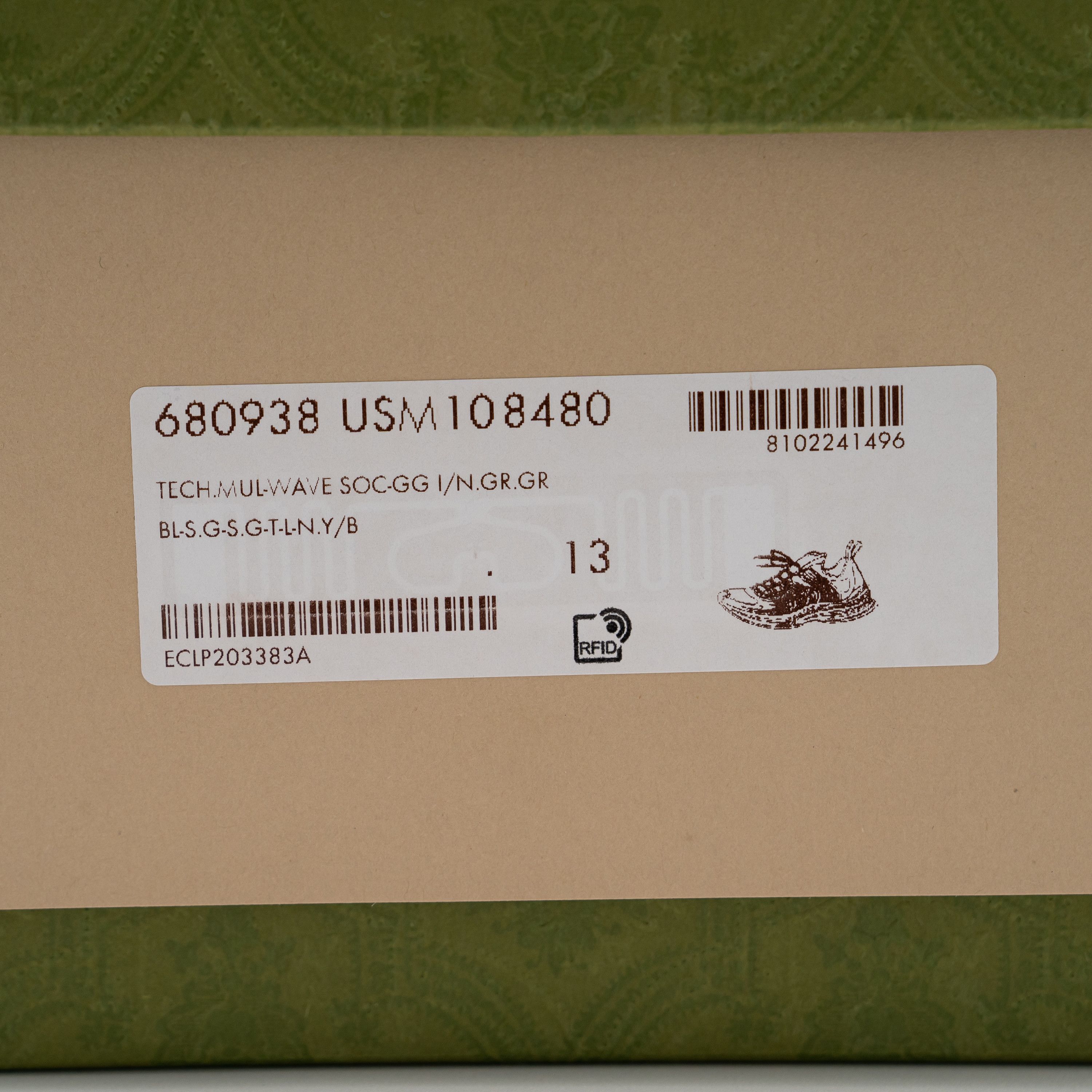 Gucci Size 13G 13.5 US - Gucci Run Sneaker Black Yellow Green Size US 13 / EU 46 - 9 Thumbnail