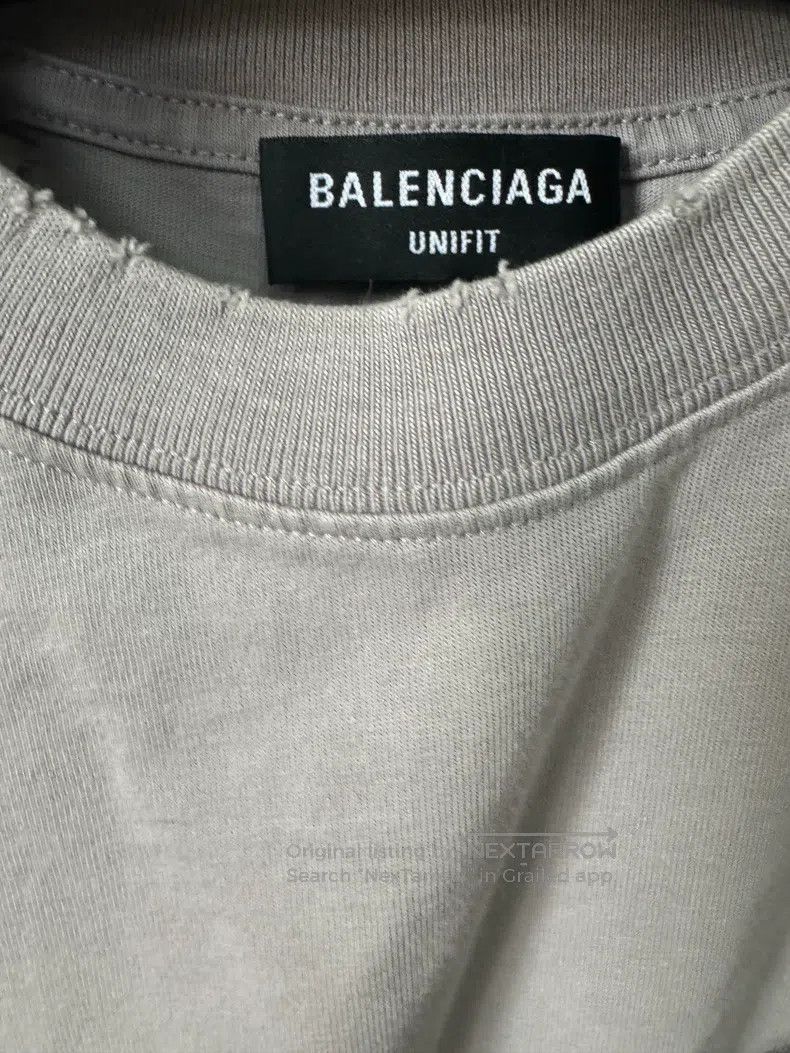 Balenciaga Balenciaga Grey Shadow Logo Ripped Short-Sleeve T-Shirt Size US S / EU 44-46 / 1 - 3 Thumbnail
