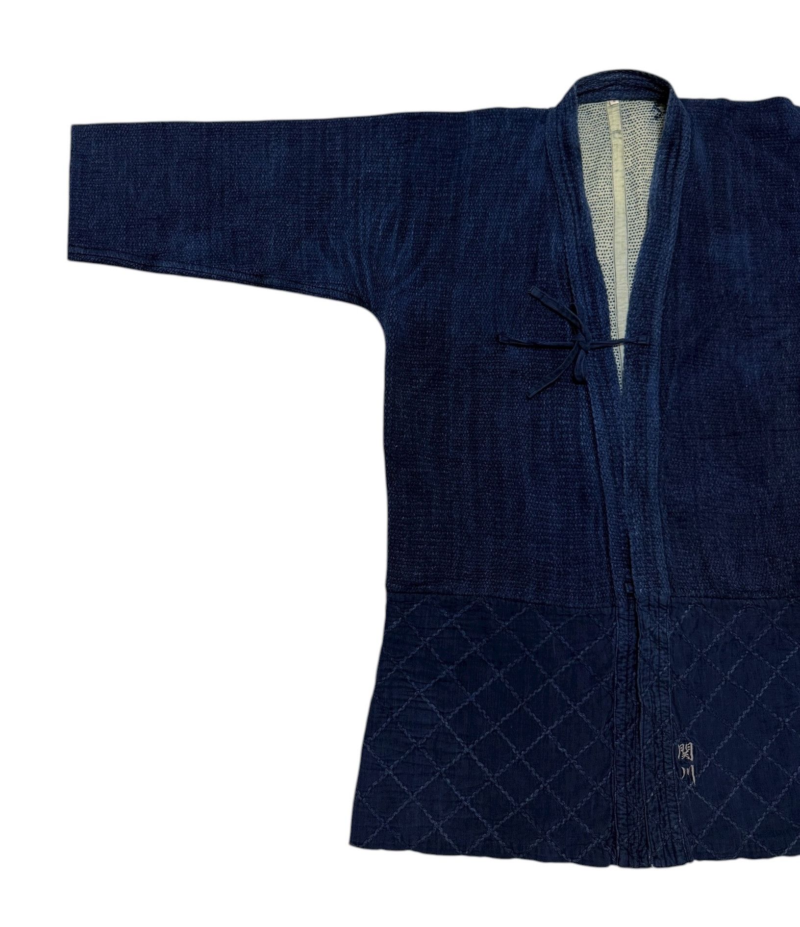 Indigo Vintage Kimono Kendo Sashiko Blue Indigo Noragi Denim Jacket Size US M / EU 48-50 / 2 - 5 Thumbnail