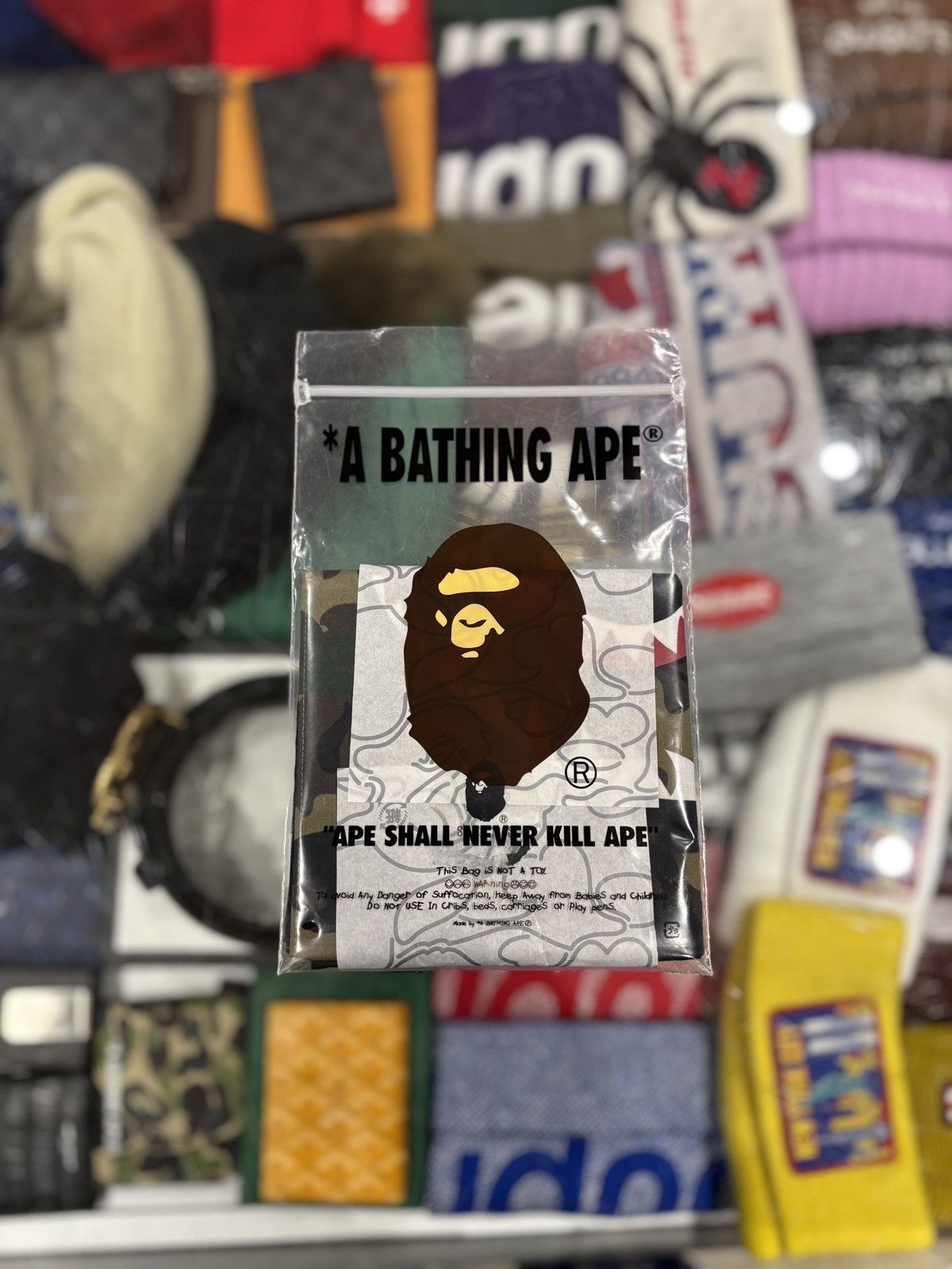 Bape × October's Very Own BAPE x OVO Woodland Camo Shark Bandana Green Size ONE SIZE - 4 Thumbnail