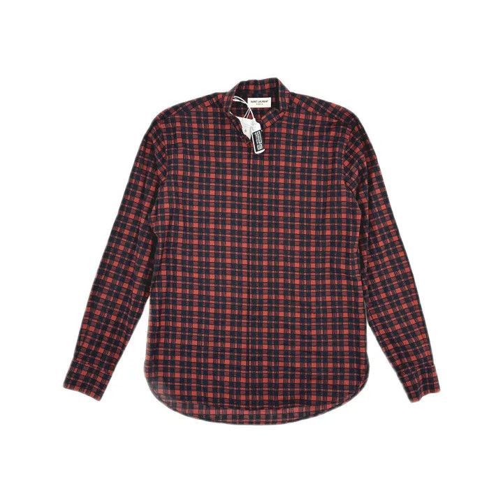 Saint Laurent Paris Yves Saint Laurent Red Checked Casual Shirt-2507 Size US M / EU 48-50 / 2 - 1 Thumbnail
