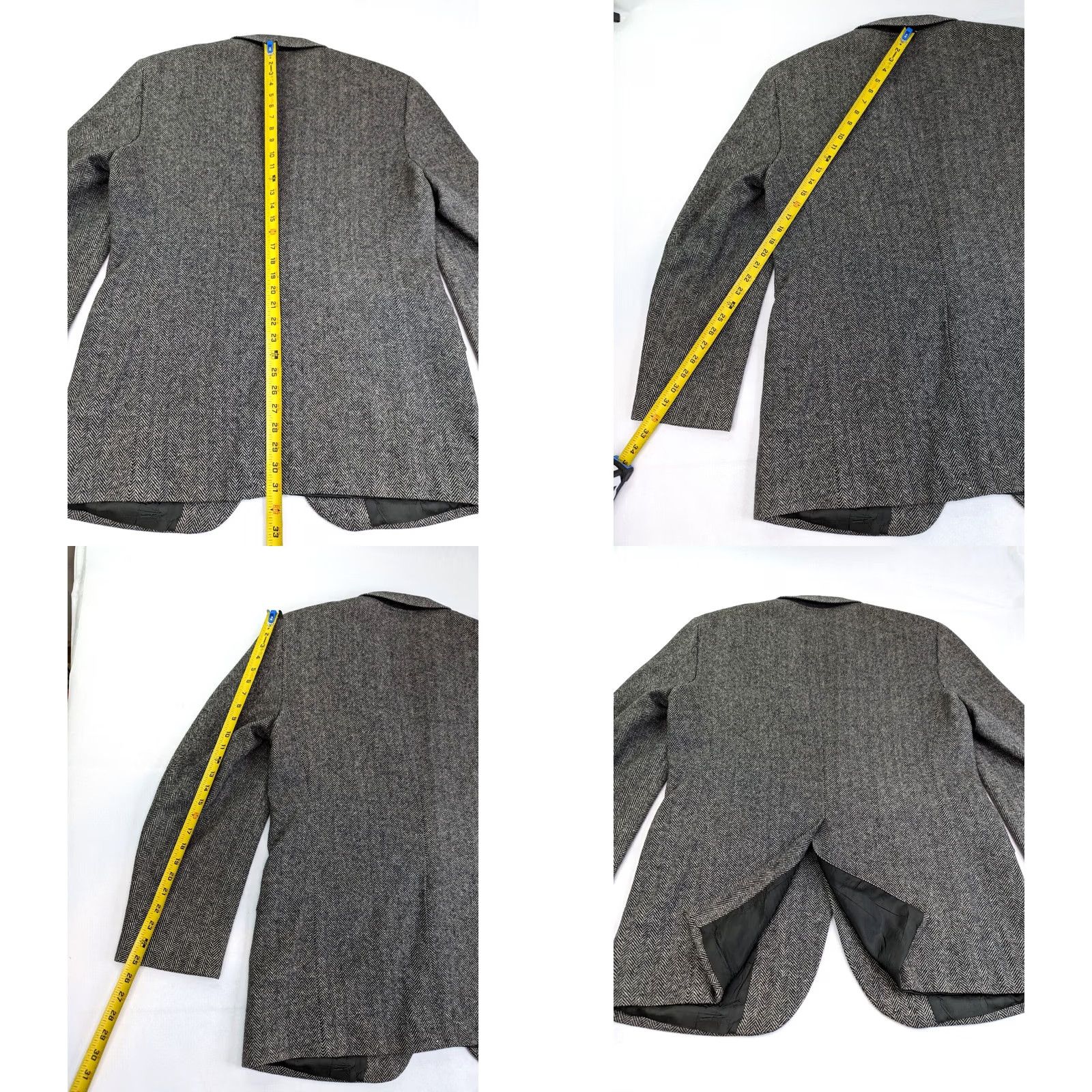 Vintage Barrington Wool Tweed Herringbone Sport Coat Men 44 Gray Two-Button Notch Lapel Long Coat, Regular Size 44 Size US S / EU 44-46 / 1 - 10 Thumbnail