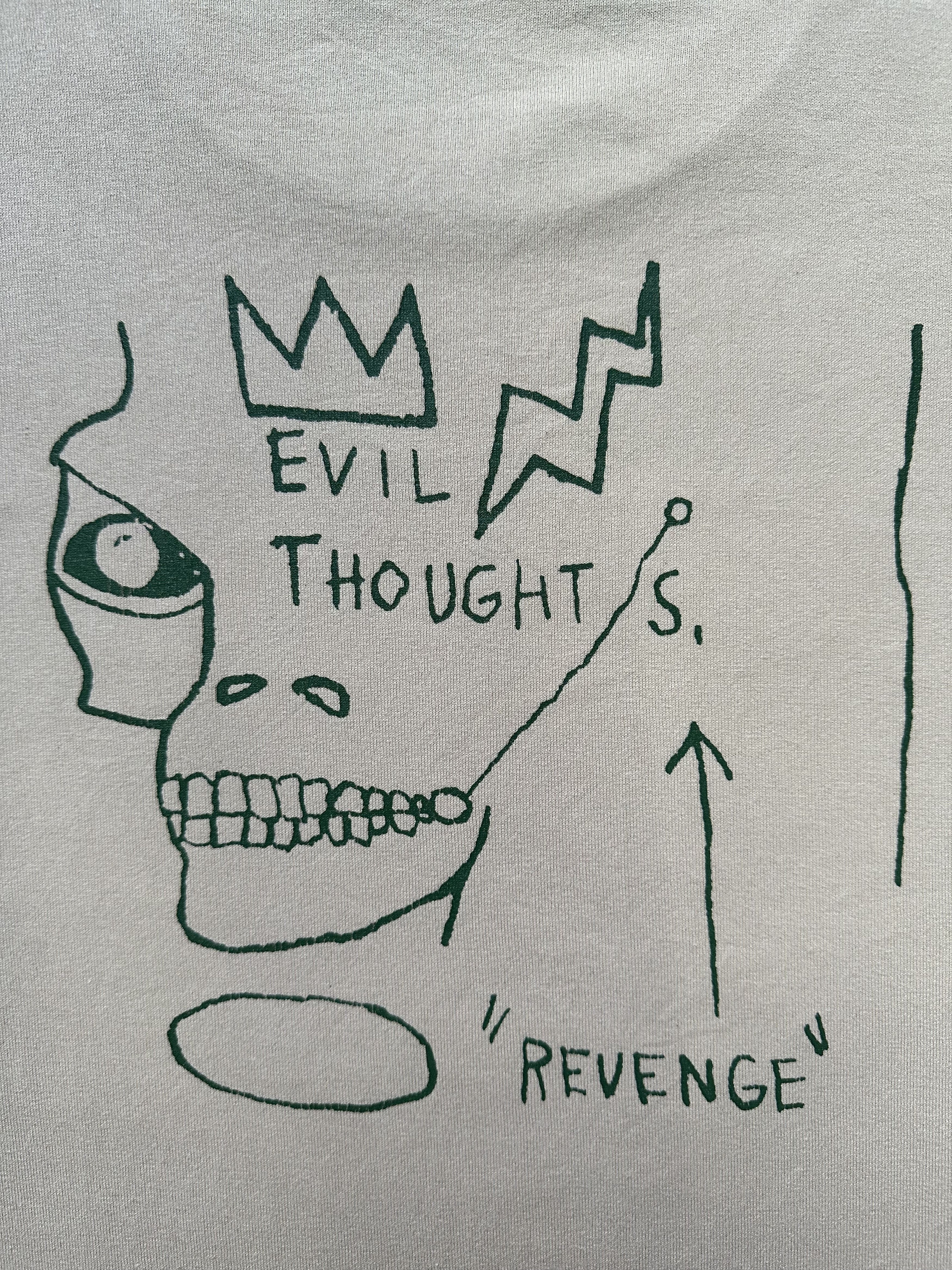 Jean-Michel Basquiat Vintage Jean Michel Basquiat Evil Thought Revenge Skull Tee Size US L / EU 52-54 / 3 - 6 Thumbnail