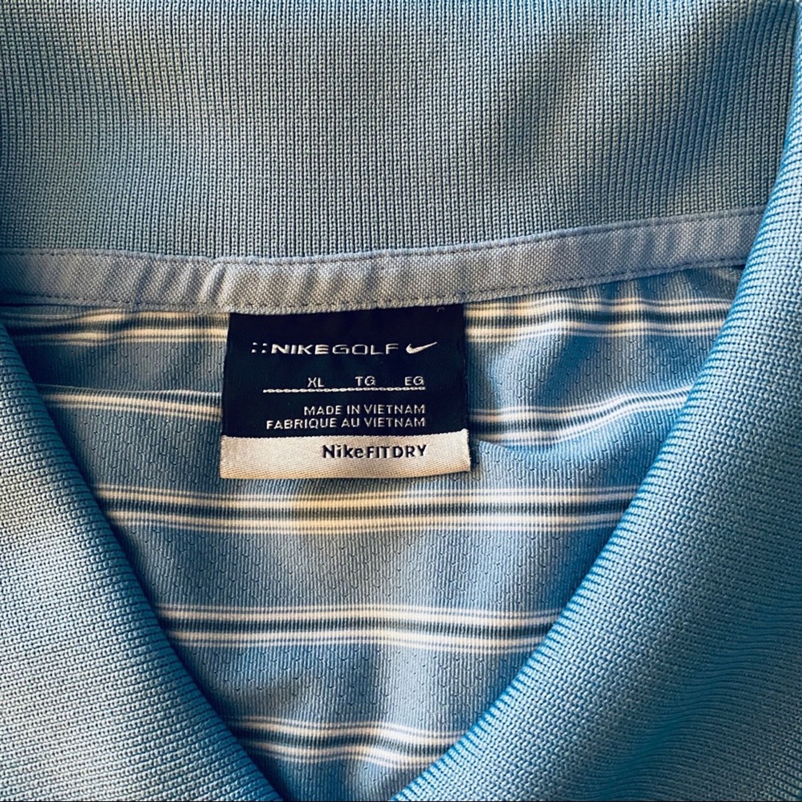 Nike Nike light blue striped short sleeve polo Size US XL / EU 56 / 4 - 4 Thumbnail