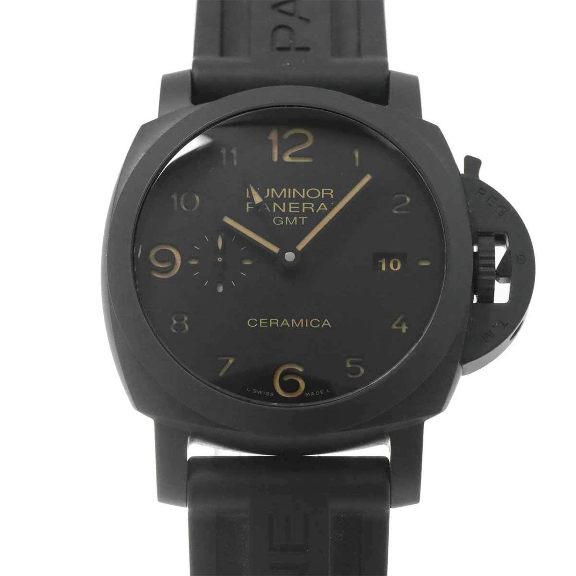 Panerai Luminor 1950 Ceramica 3 Days Gmt Pam00441 Men's Watch Date Black Automatic