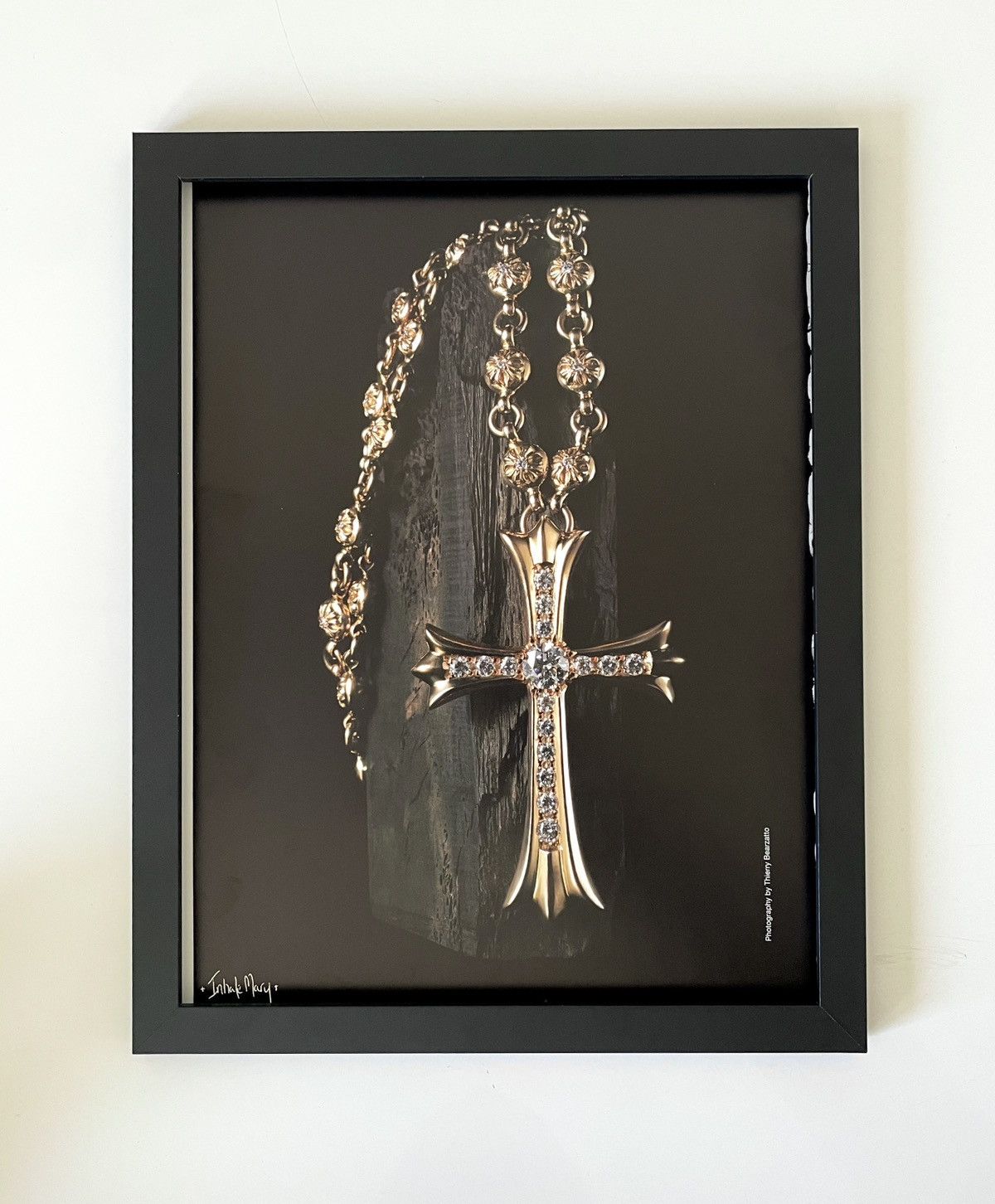 Chrome Hearts × Vintage Chrome Hearts gold cross Poster framed 9x11 Size ONE SIZE - 1 Thumbnail