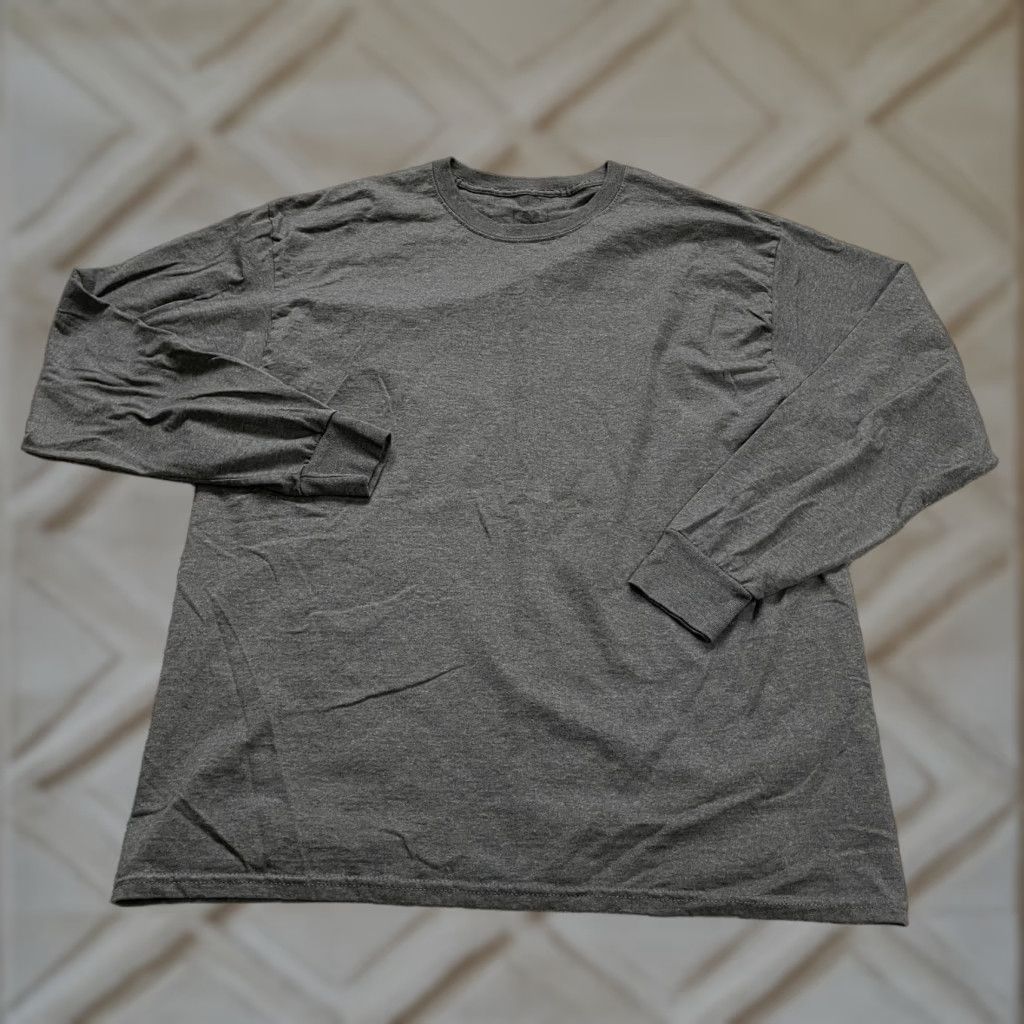 Fruit Of The Loom Fruit Of The Loom Shirt Mens XL Gray Cotton Long Sleeve Crew Neck T-Shirt Size US XL / EU 56 / 4 - 1 Thumbnail