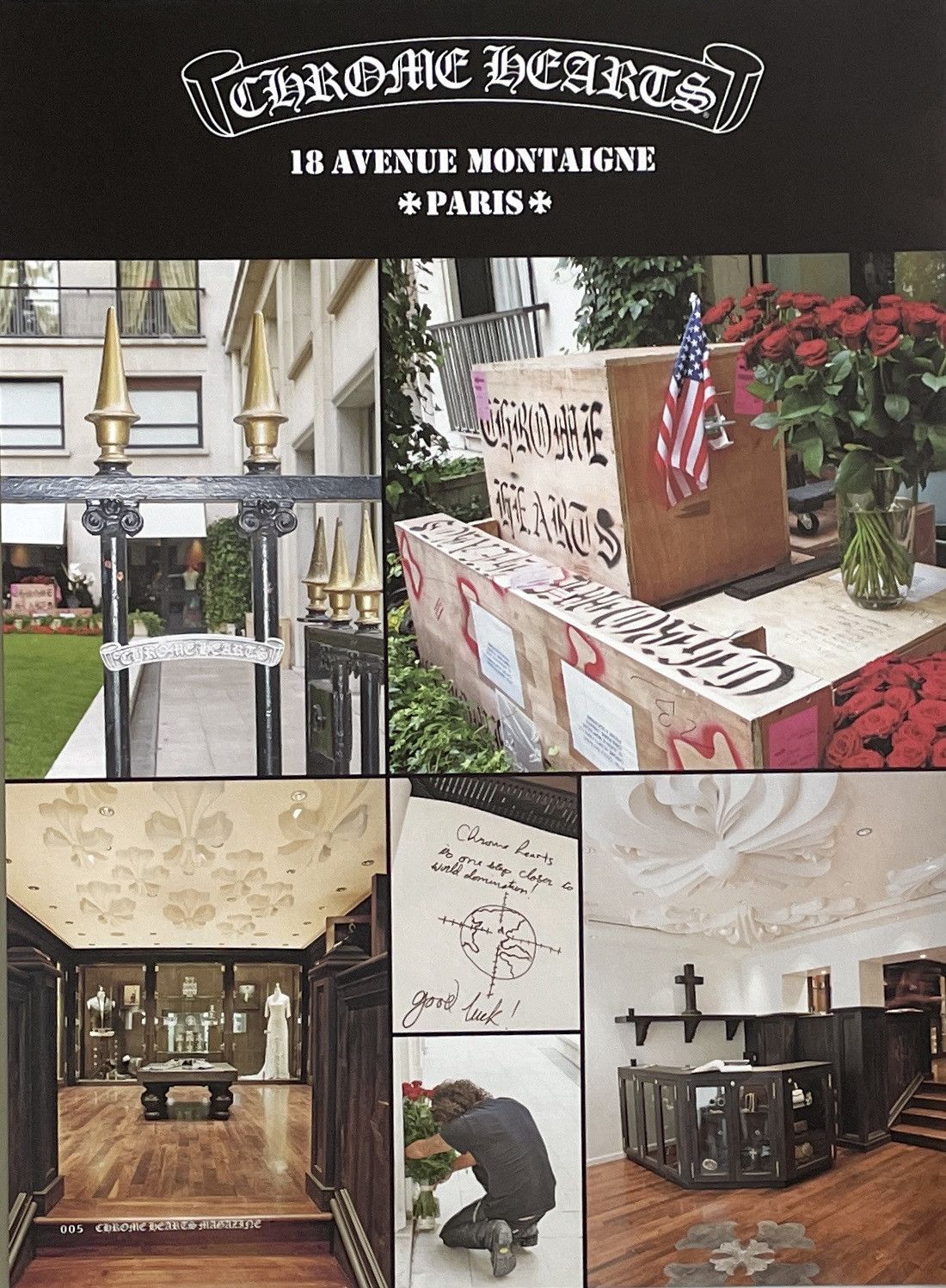 Chrome Hearts × Vintage Chrome Hearts paris collage photos Poster framed 9x11 Size ONE SIZE - 2 Thumbnail
