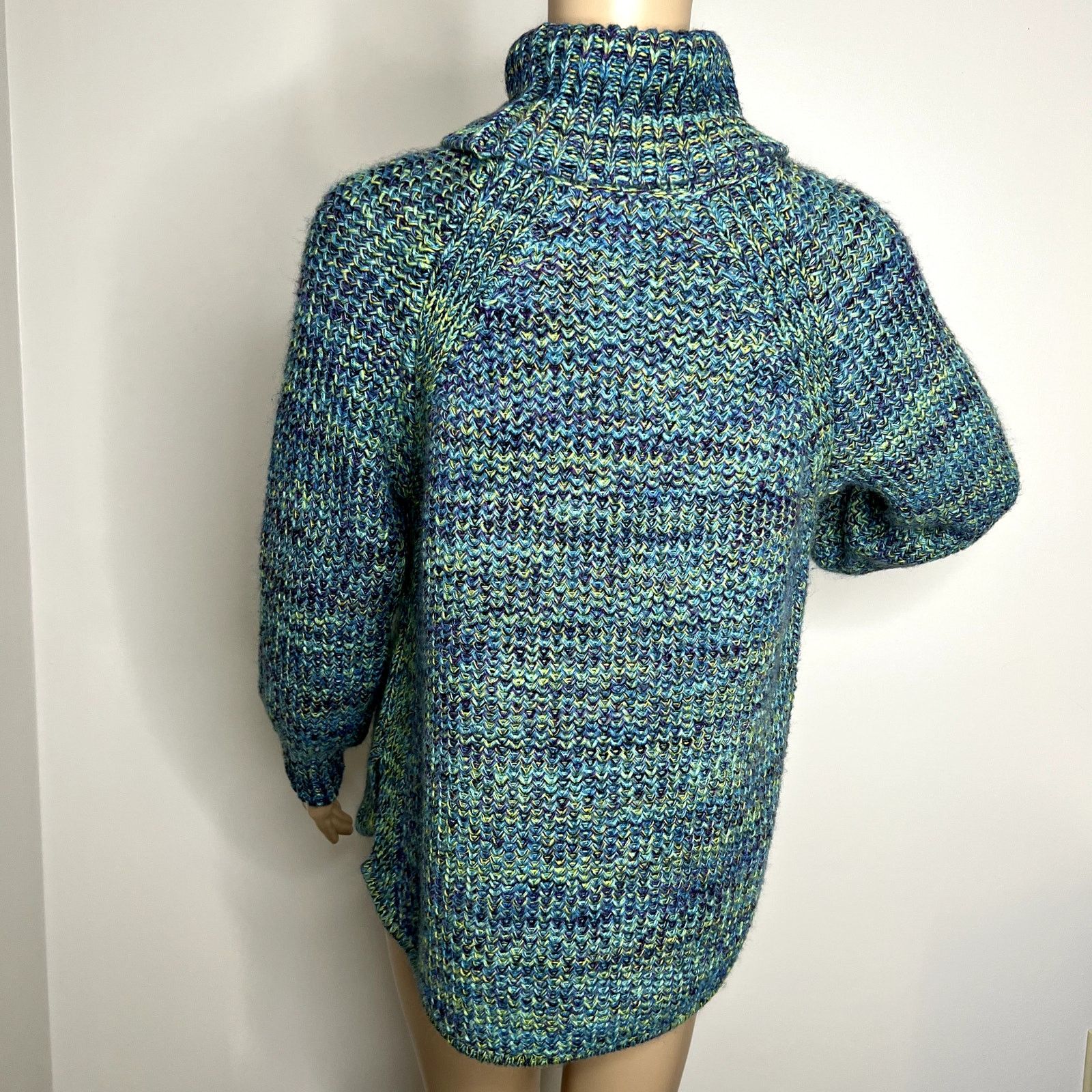 Other Vintage John Paul Richard Blue Knit Turtleneck Sweater Size S / US 4 / IT 40 - 3 Thumbnail
