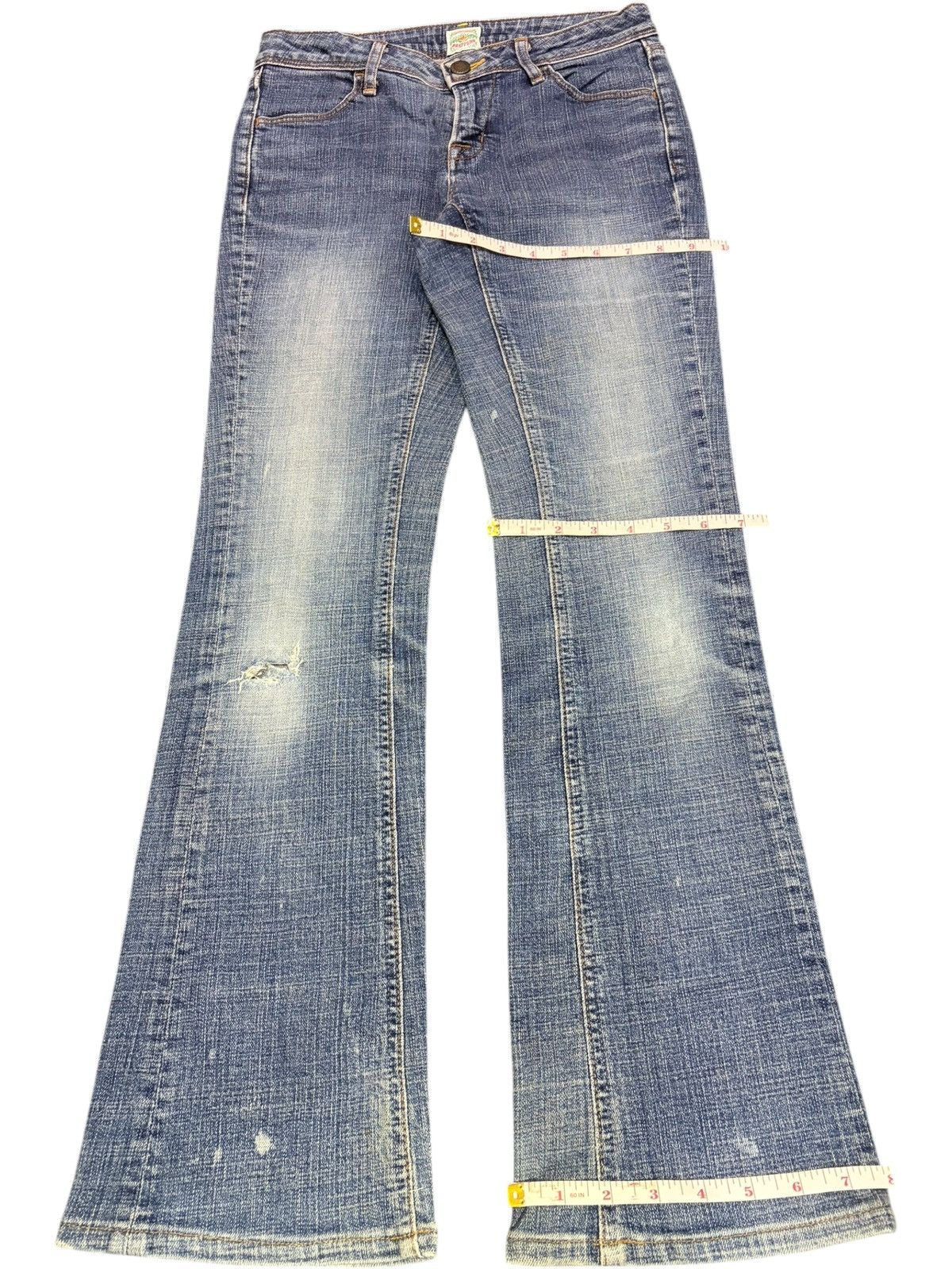 Diesel Vintage Japanese Brand Mud Wash Distress Flare Jeans Size 28" / US 6 / IT 42 - 8 Thumbnail
