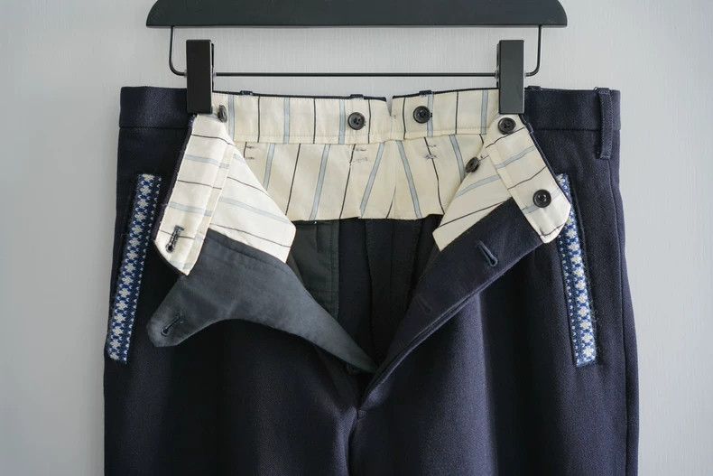 Yohji Yamamoto size l 95aw blue and white knitted trousers