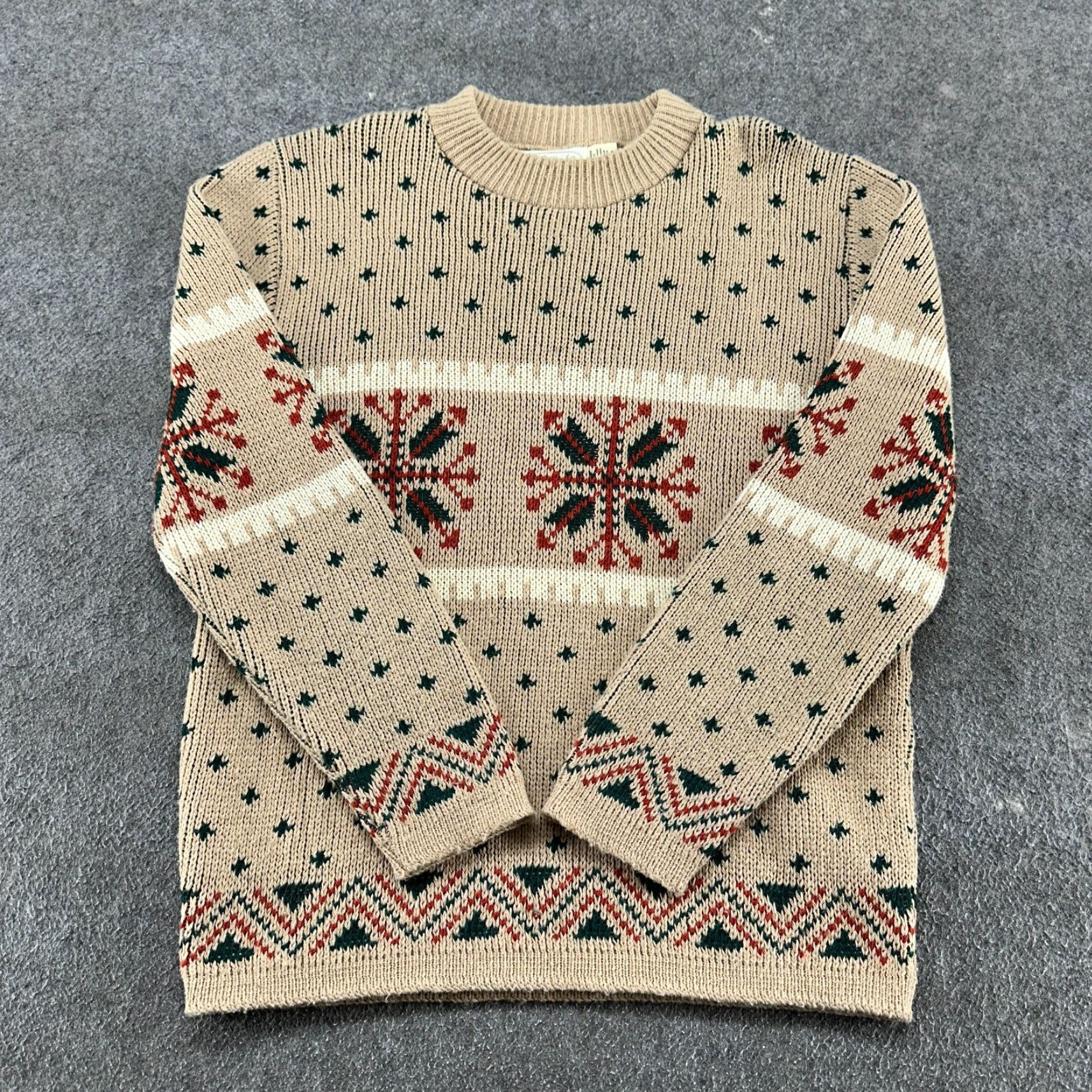Vintage VINTAGE Christopher Michael Sweater Mens L Beige Fair Isle 80s 90s Knit Pullover Wool Acrylic Crew Neck Long Sleeve Regular Size US L / EU 52-54 / 3 - 2 Thumbnail