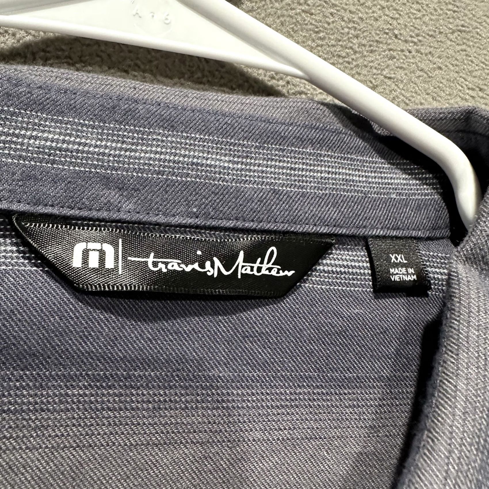 TravisMathew Travis Mathew Shirt Mens 2XL Gray Striped Long Sleeve Button Up Size US XXL / EU 58 / 5 - 4 Thumbnail