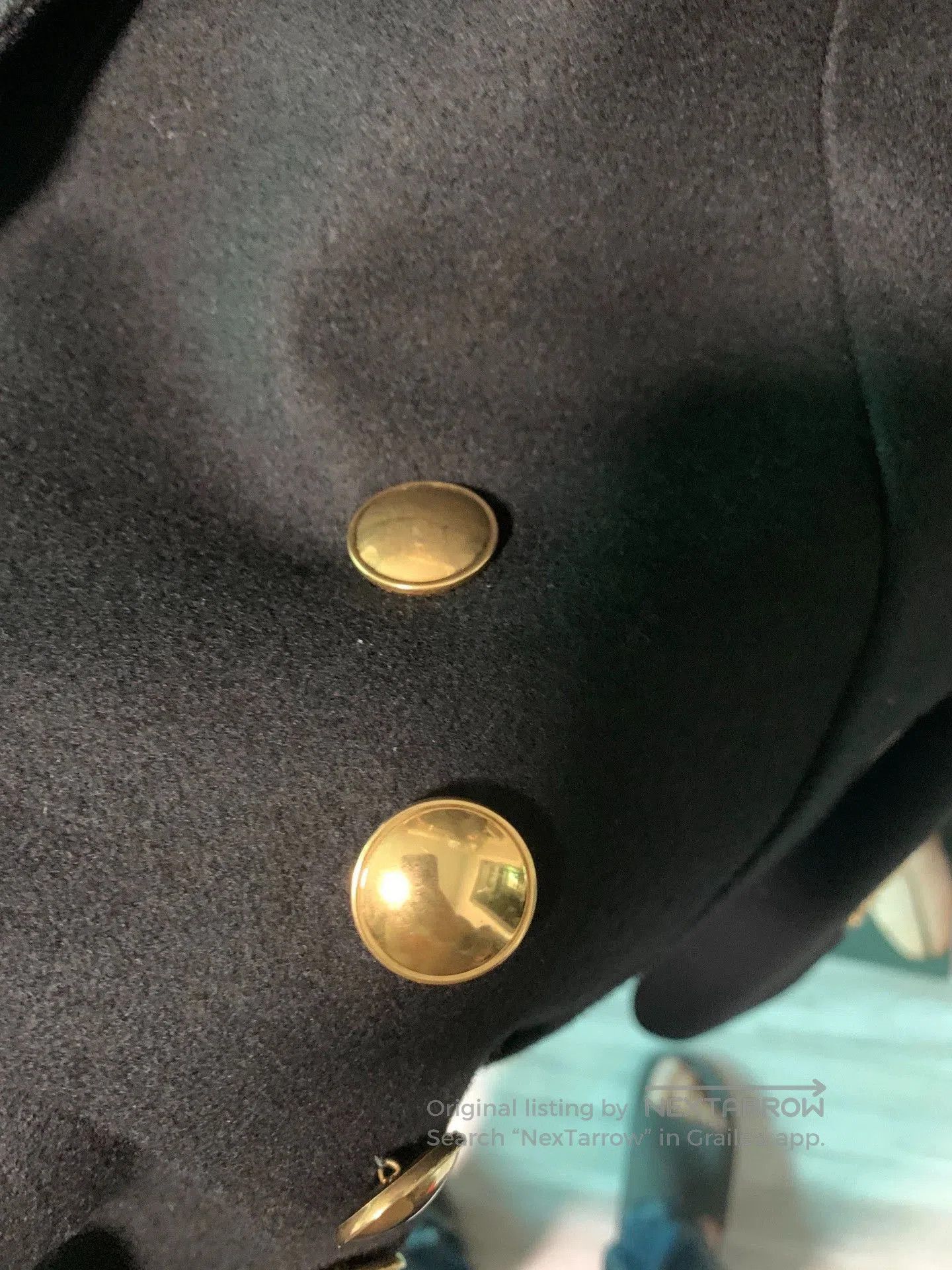 Celine Black Double-Breasted Blazer with Gold Buttons. Size US M / EU 48-50 / 2 - 8 Thumbnail
