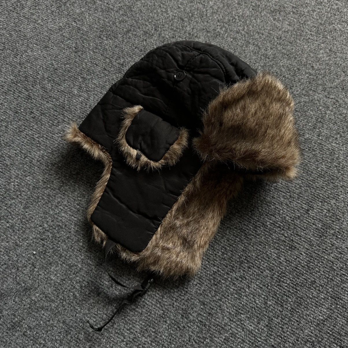 20471120 VTG Travis Scott Style Faux Fur Ushanka Hat Cap Y2K 00s USA Size ONE SIZE - 2 Thumbnail