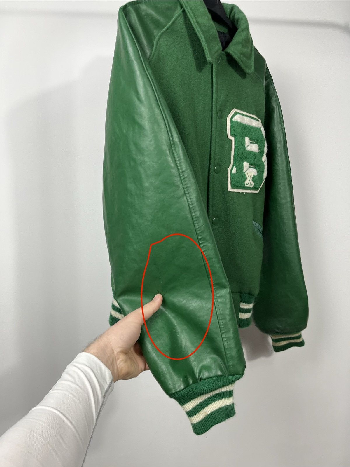 Other Vintage USA Varsity Jacket Green Wool Leather Size M Size US M / EU 48-50 / 2 - 7 Thumbnail