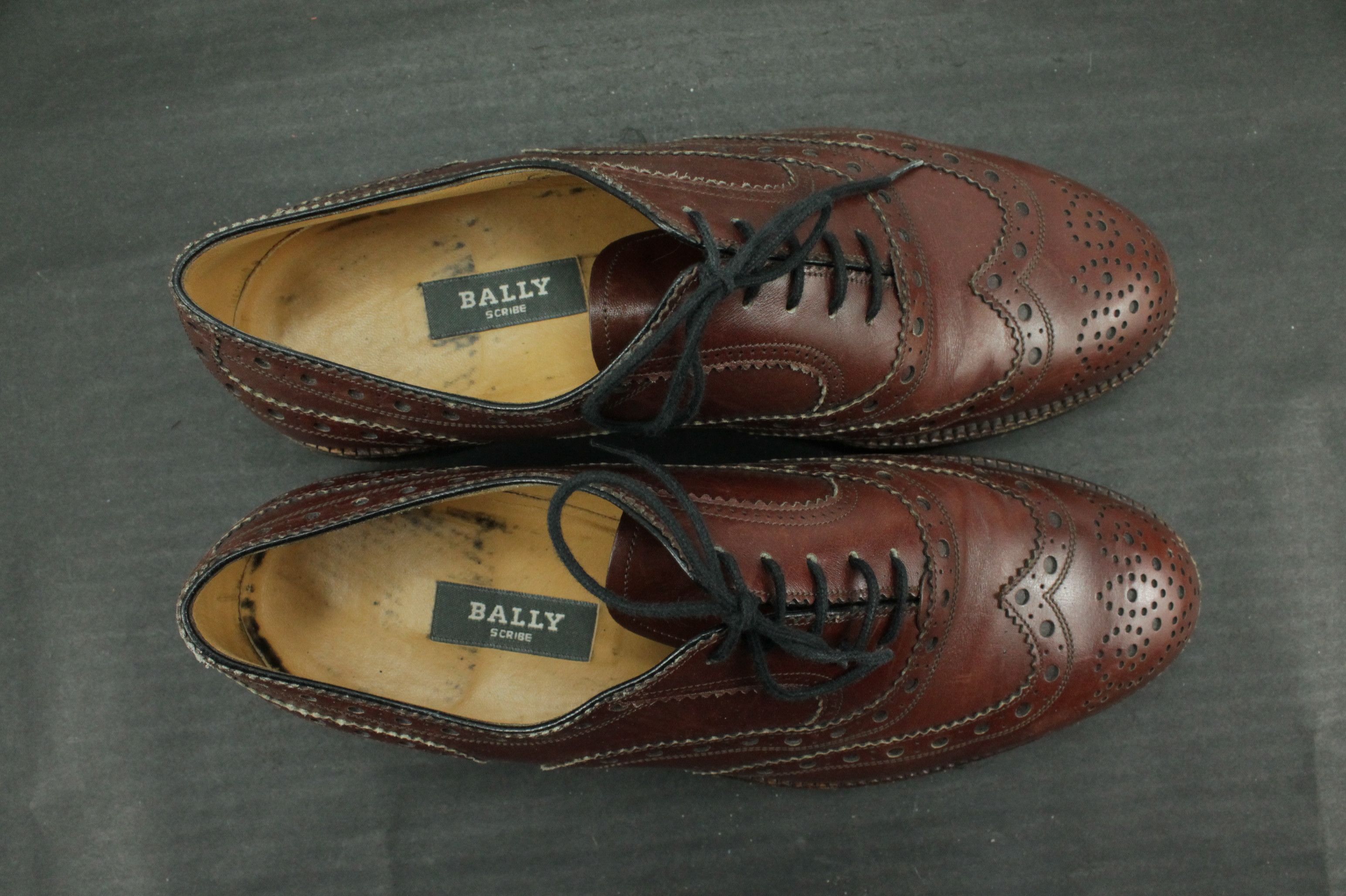 Bally Bally Scribe Handmade Brown Oxford Brogue Dress Men's Shoes Size US 8 / EU 41 - 6 Thumbnail