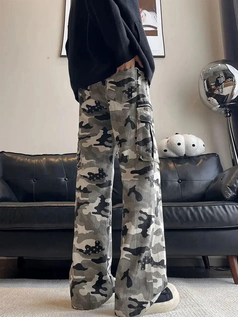 Japanese Brand Retro casual wide leg pocket camouflage jeans Size US 32 / EU 48 - 5 Thumbnail