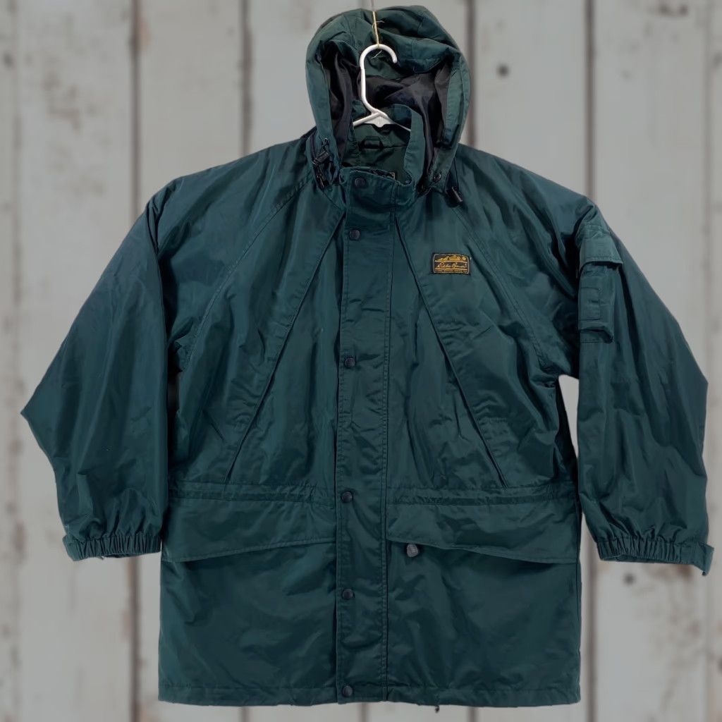 Eddie Bauer VINTAGE Eddie Bauer Mens S Green Hooded Windbreaker Nylon Jacket Zipper Pockets Full Zip - VTG Size US S / EU 44-46 / 1 - 1 Thumbnail