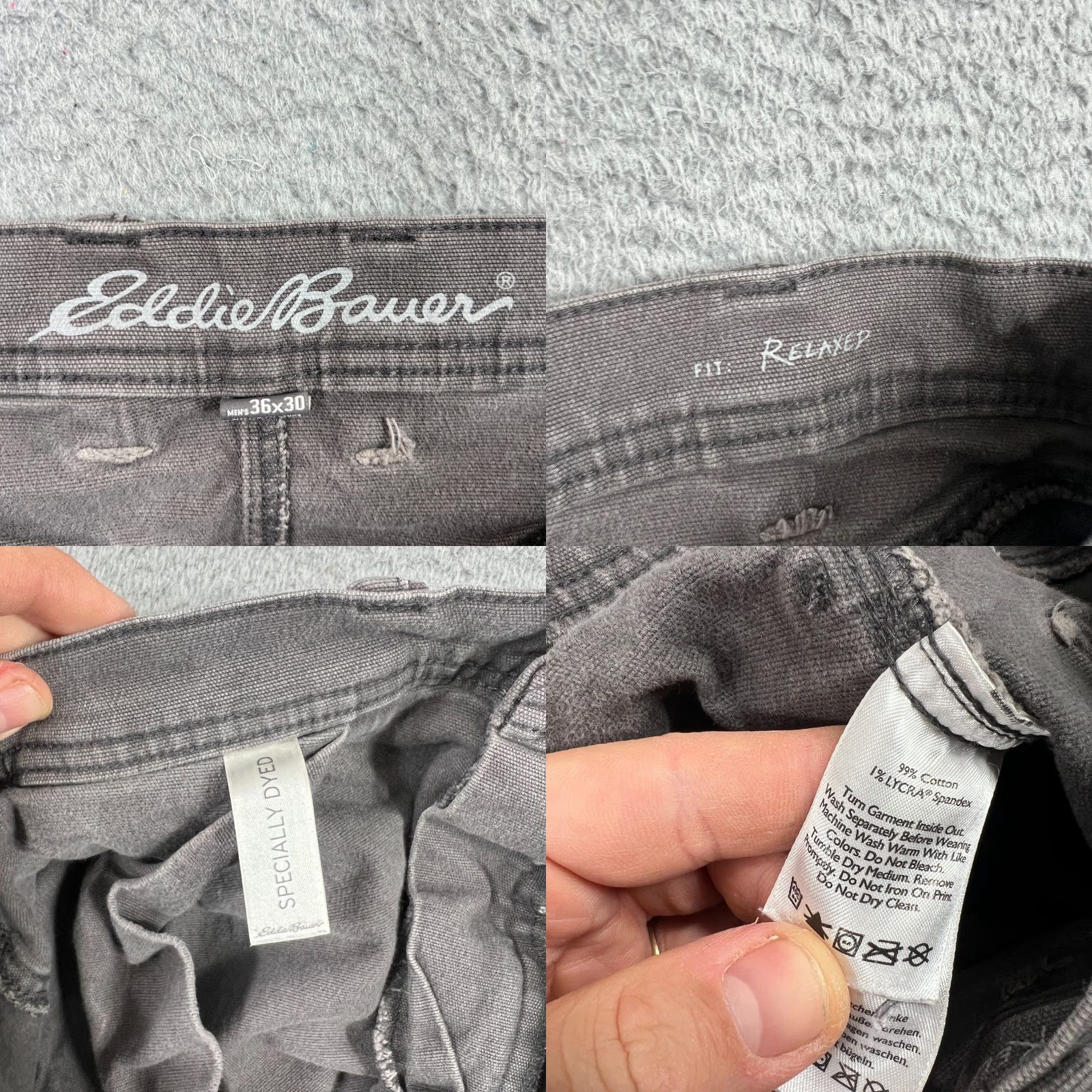 Eddie Bauer Eddie Bauer Jeans Mens 36x30 Gray Specially Dyed Work Chino Pants Size US 36 / EU 52 - 8 Thumbnail