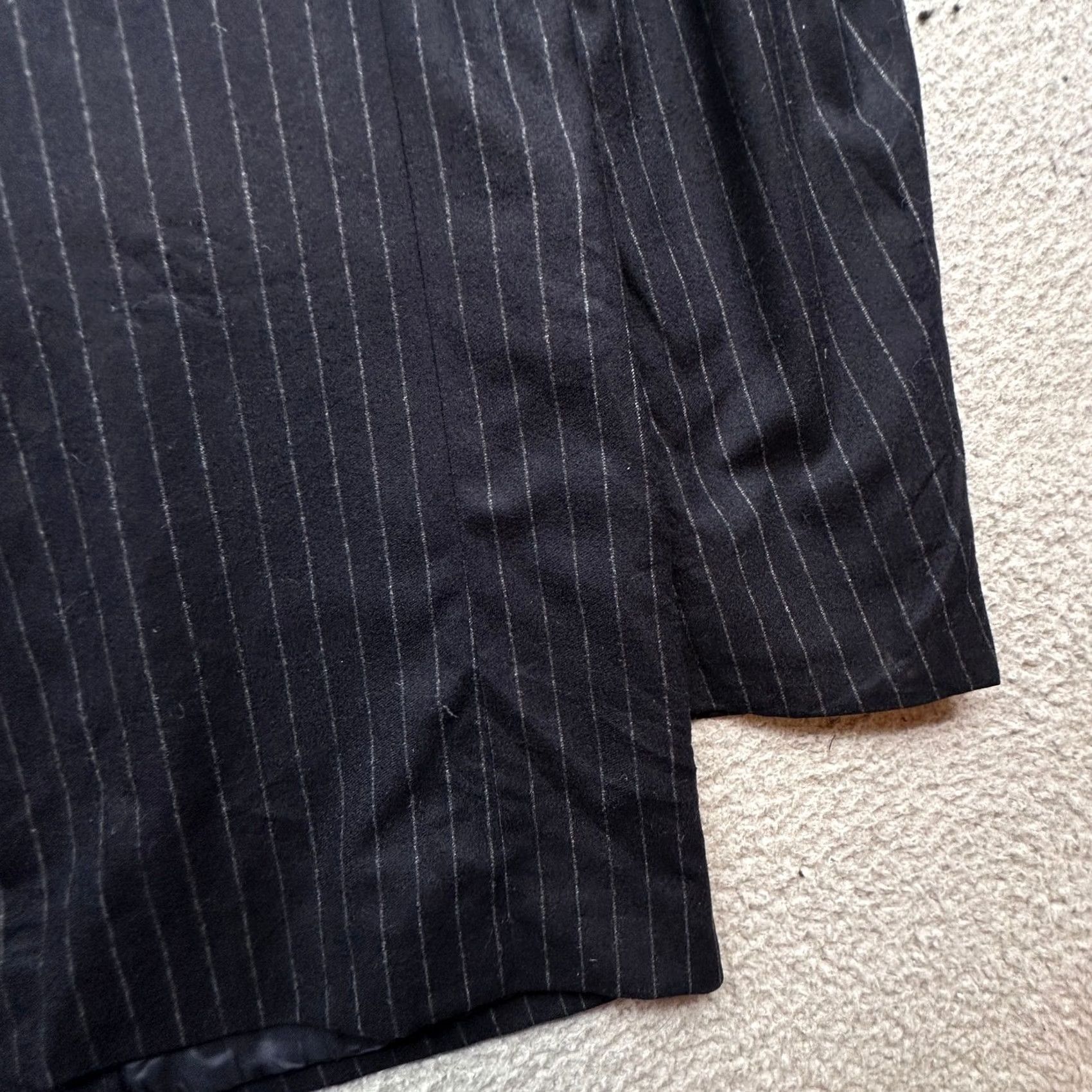 Brooks Brothers Brooks Brothers Pinstripe Wool Suit Jacket Mens 42 Long Navy Blue Italy Wool Jacket Coat Suit hình? Size 42R - 5 Thumbnail