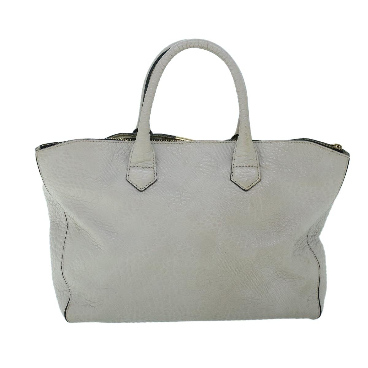 Burberry Burberry Tote Bag Leather Gray White Size ONE SIZE - 2 Thumbnail