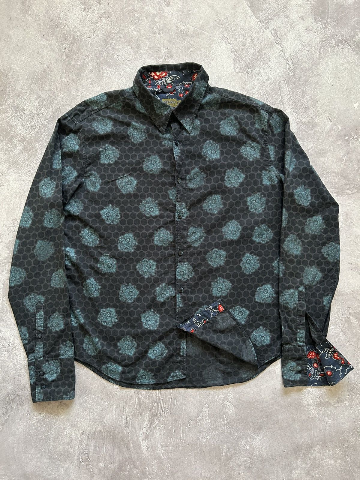 Designer × Kenzo KENZO Homme All over Flowers Print Shirt Size XL Size US XL / EU 56 / 4 - 7 Thumbnail